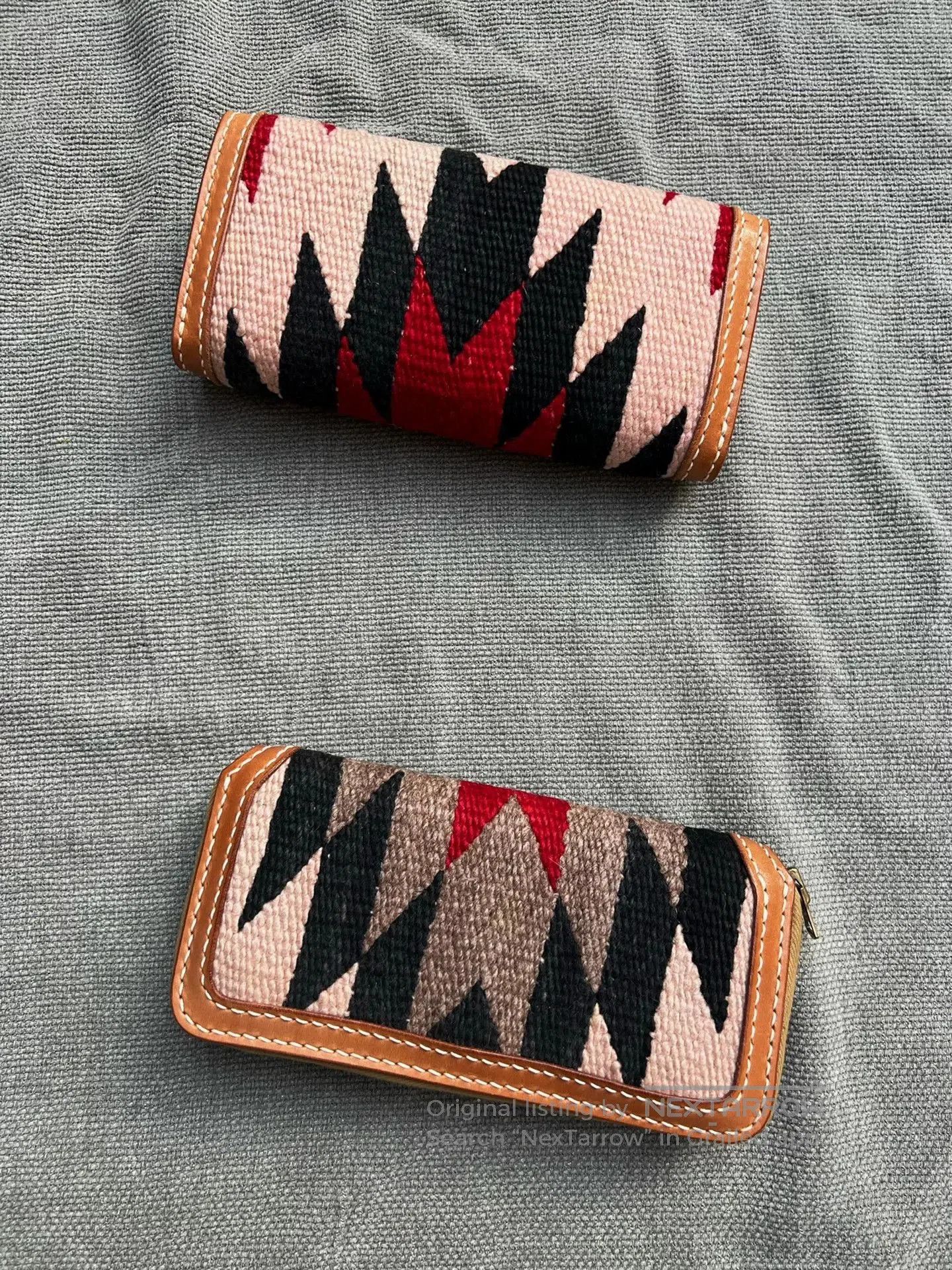 Japanese Brand Long Wallet with Navajo Blanket Patchwork. Size ONE SIZE - 2 Thumbnail