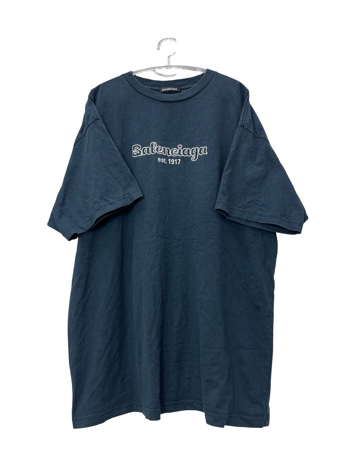 Balenciaga Balenciaga Oversized Logo-Embroidered Cotton-Jersey T-Shirt Size US S / EU 44-46 / 1 - 1 Thumbnail