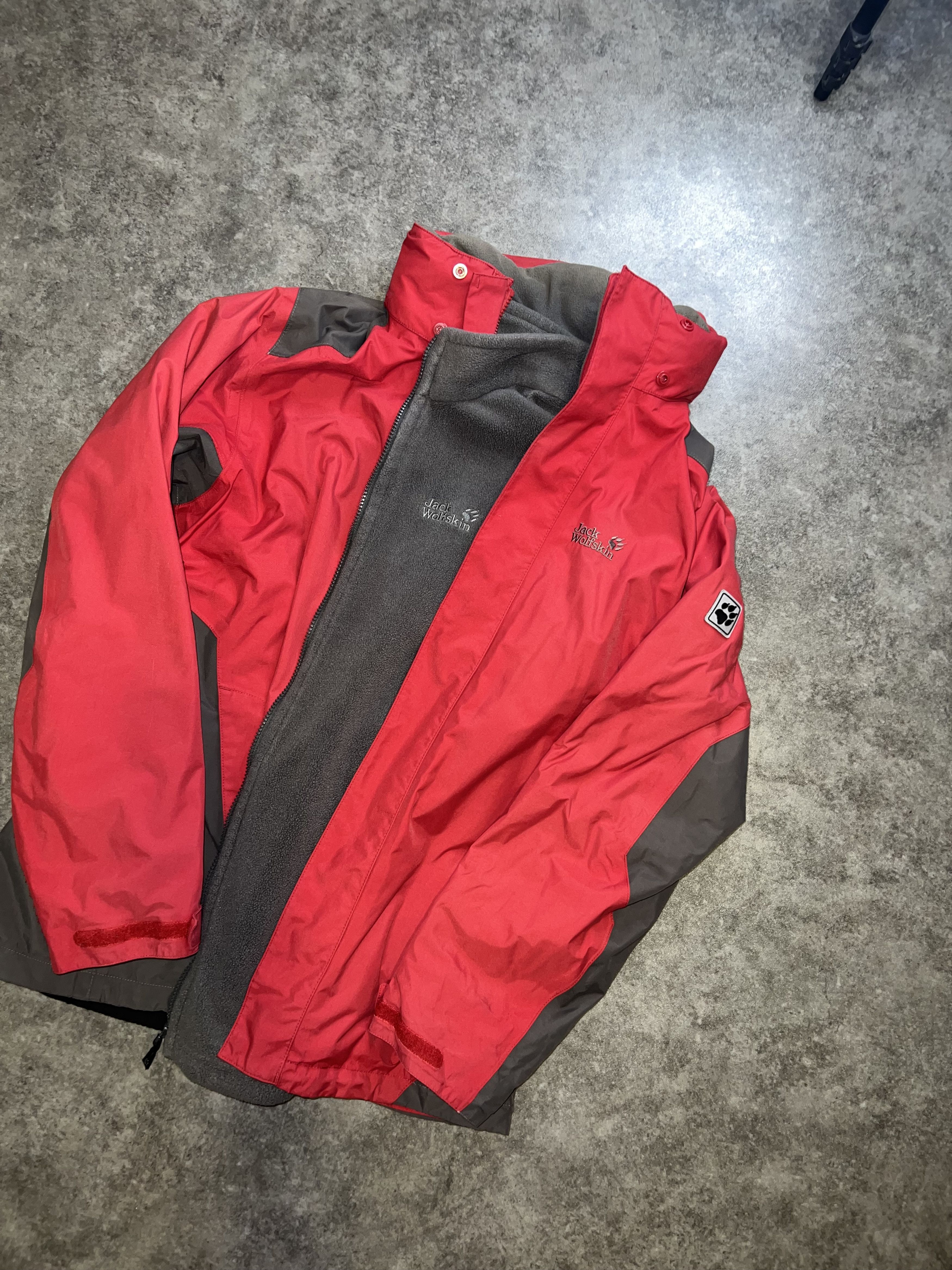 Image of Jacket 1 In 3 Jack Wolfskins in Red, Men's (Size XL)