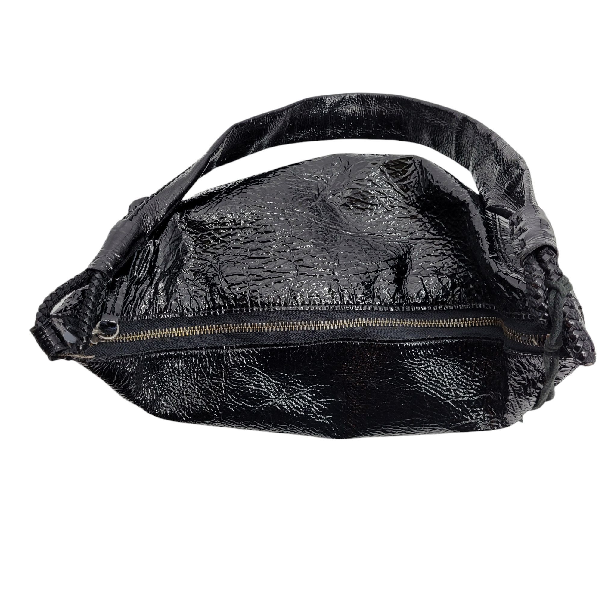 The Sak The Sak Black Leather Shoulder Bag Alternative Grunge Shiny Size ONE SIZE - 11 Thumbnail