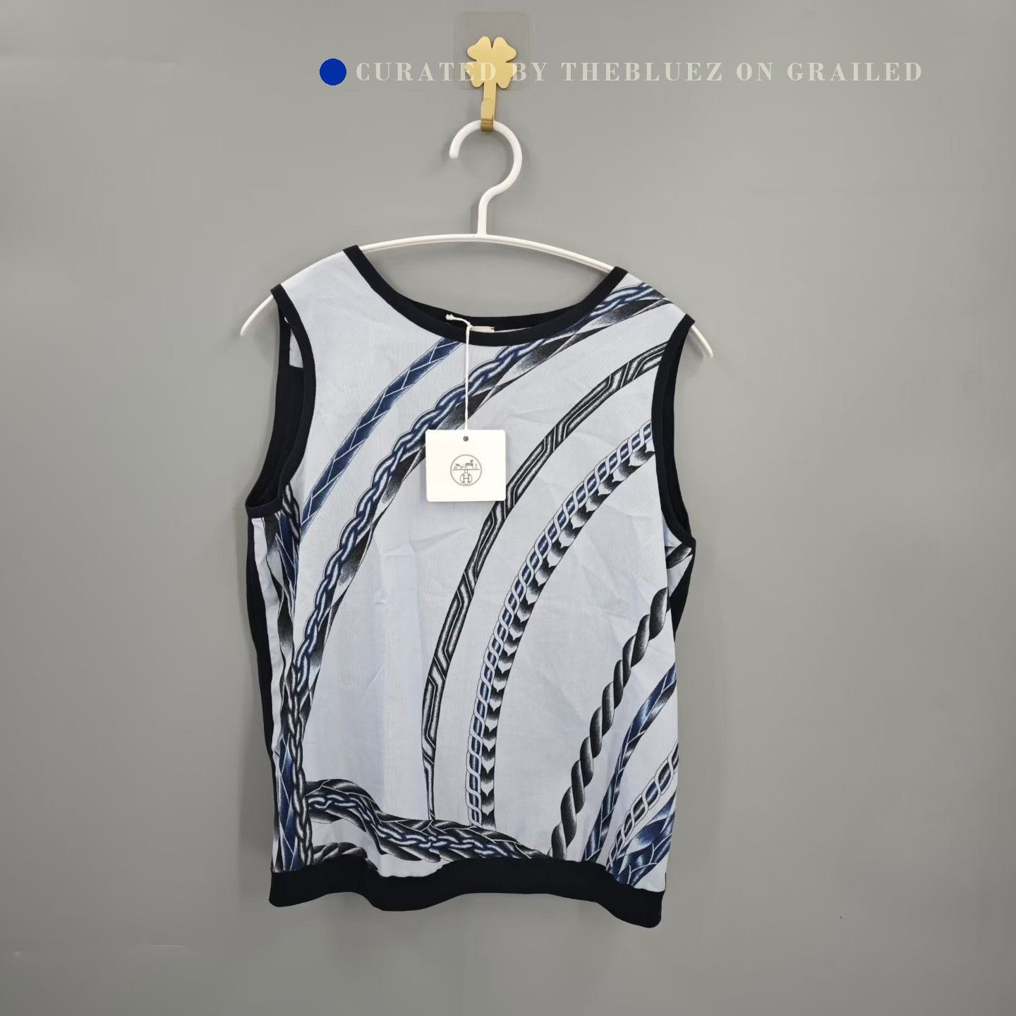 Hermes Hermes Blue Rope Pattern Spliced Vest Size XXS / US 00 / IT 34 - 1 Thumbnail