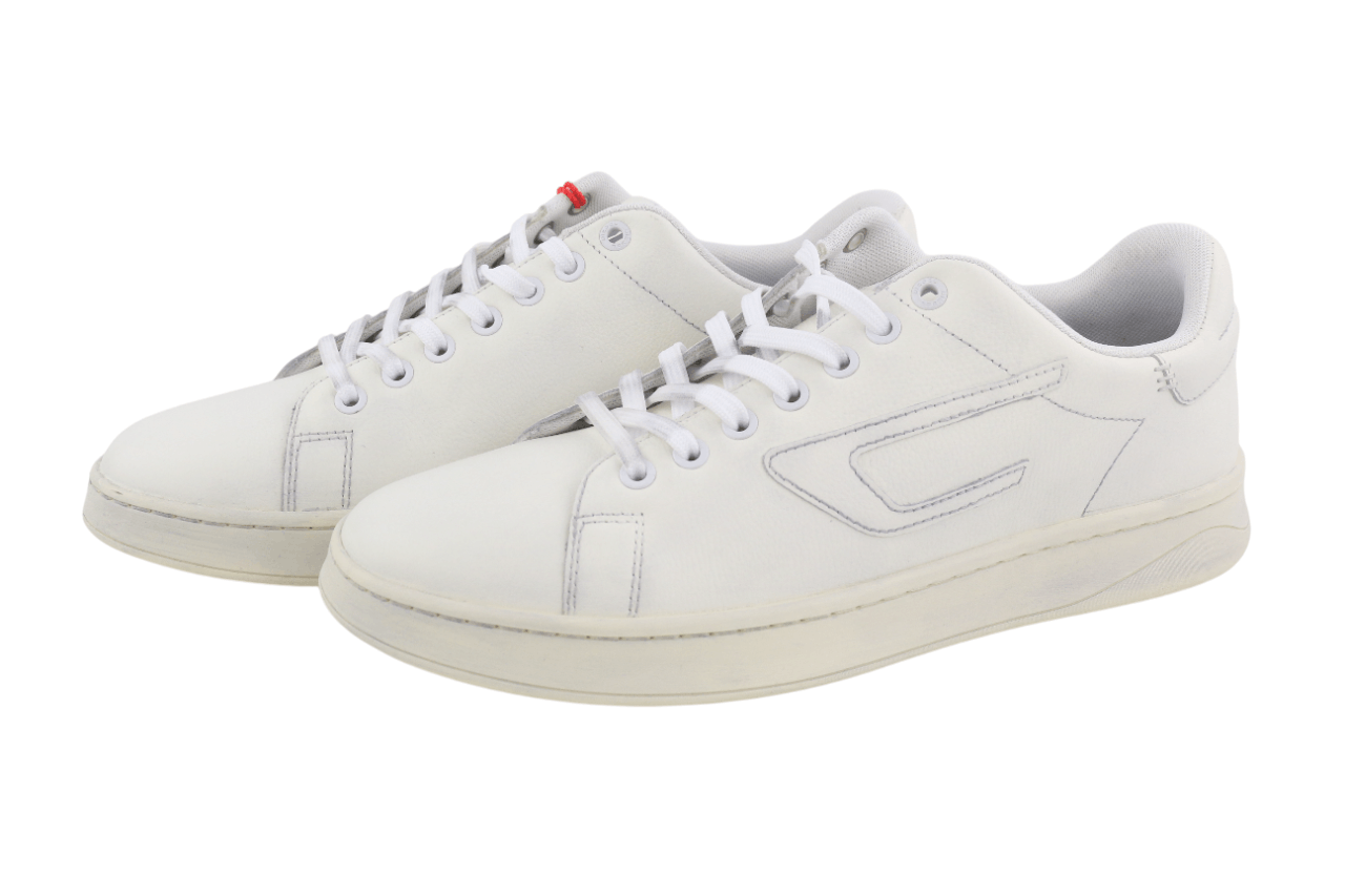 Diesel S-ATHENE LOW EU44 White Leather Lace Light Logo 40554 Size US 10.5 / EU 43-44 - 5 Thumbnail