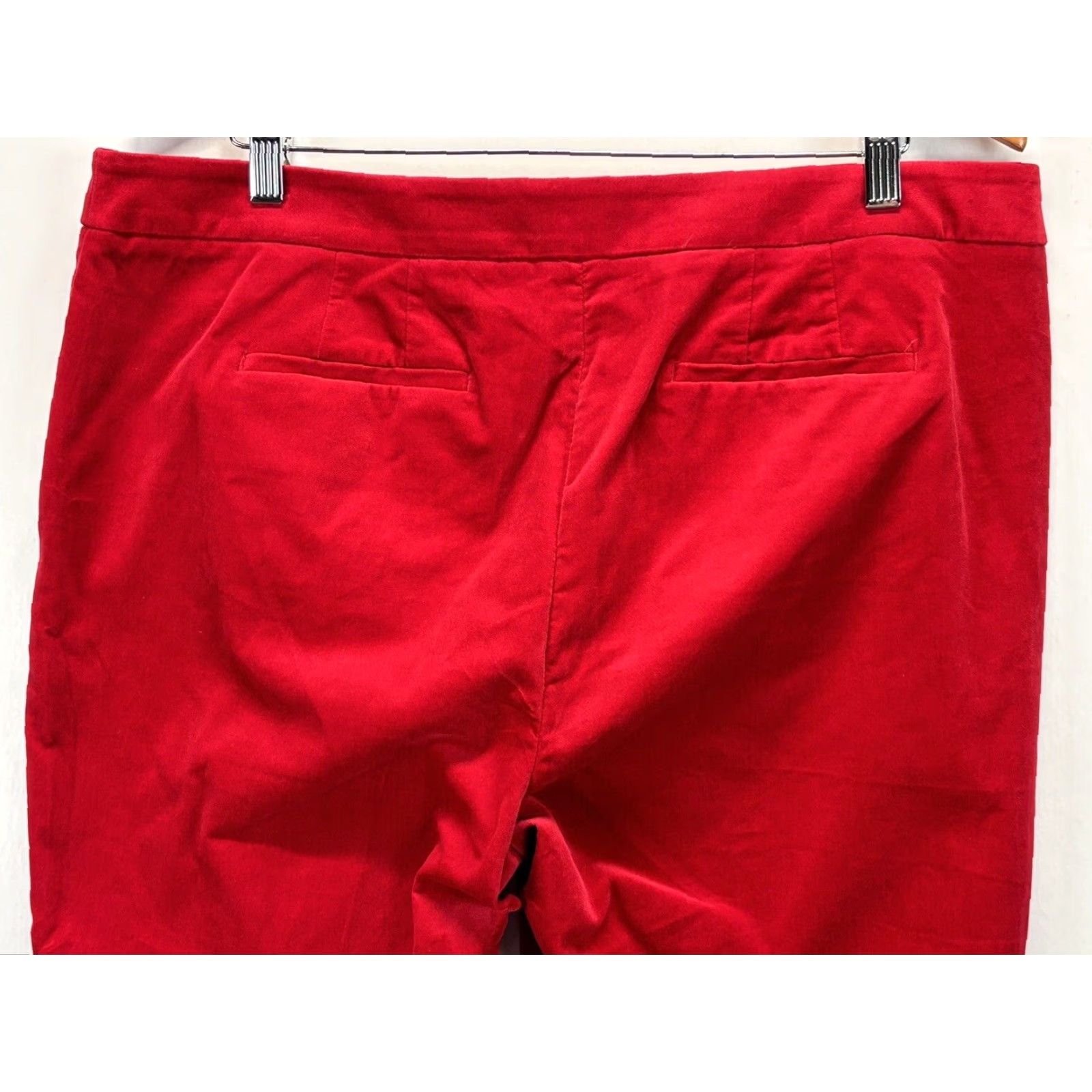 Talbots VINTAGE? No, Talbots RSVP Red Velvet Pants 16P Petite Ankle Ruffle Women Cotton Blend Velvet 16P Petite Red Ankle Ruffle Womens Size 38" / US 16 / IT 52 - 4 Thumbnail