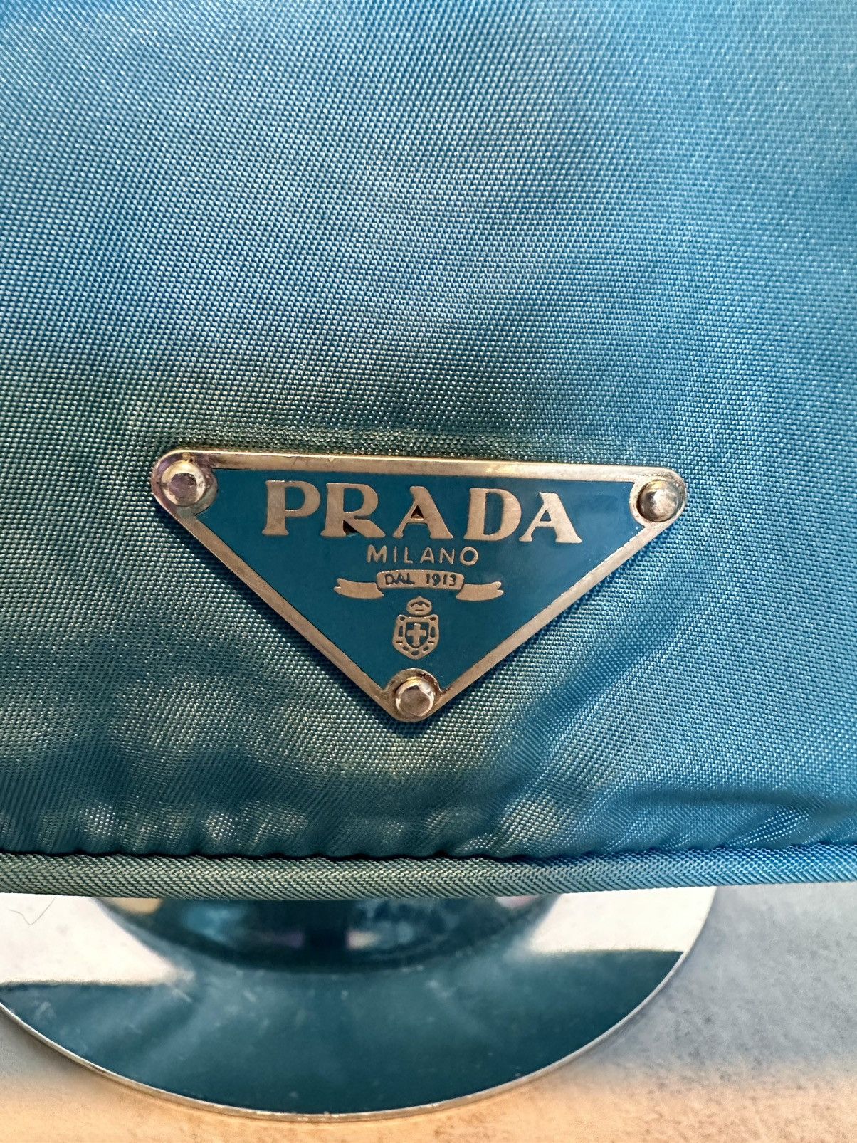 Prada Blue Prada Nylon and Leather Pochette Size ONE SIZE - 14 Thumbnail