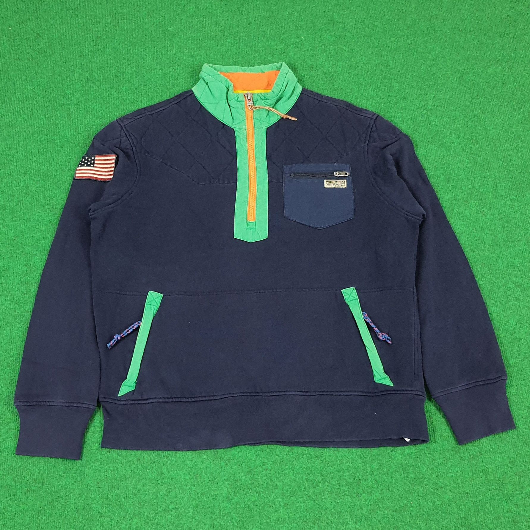 Polo Ralph Lauren × Vintage Vintage POLO Ralph Lauren Half Zipper Sweatshirts Size US XL / EU 56 / 4 - 1 Thumbnail