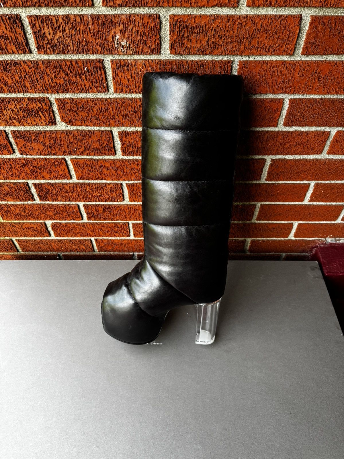 Rick Owens Rick Owens boots padded pull on platforms leather heeled NEW Size US 7 / IT 37 - 2 Thumbnail