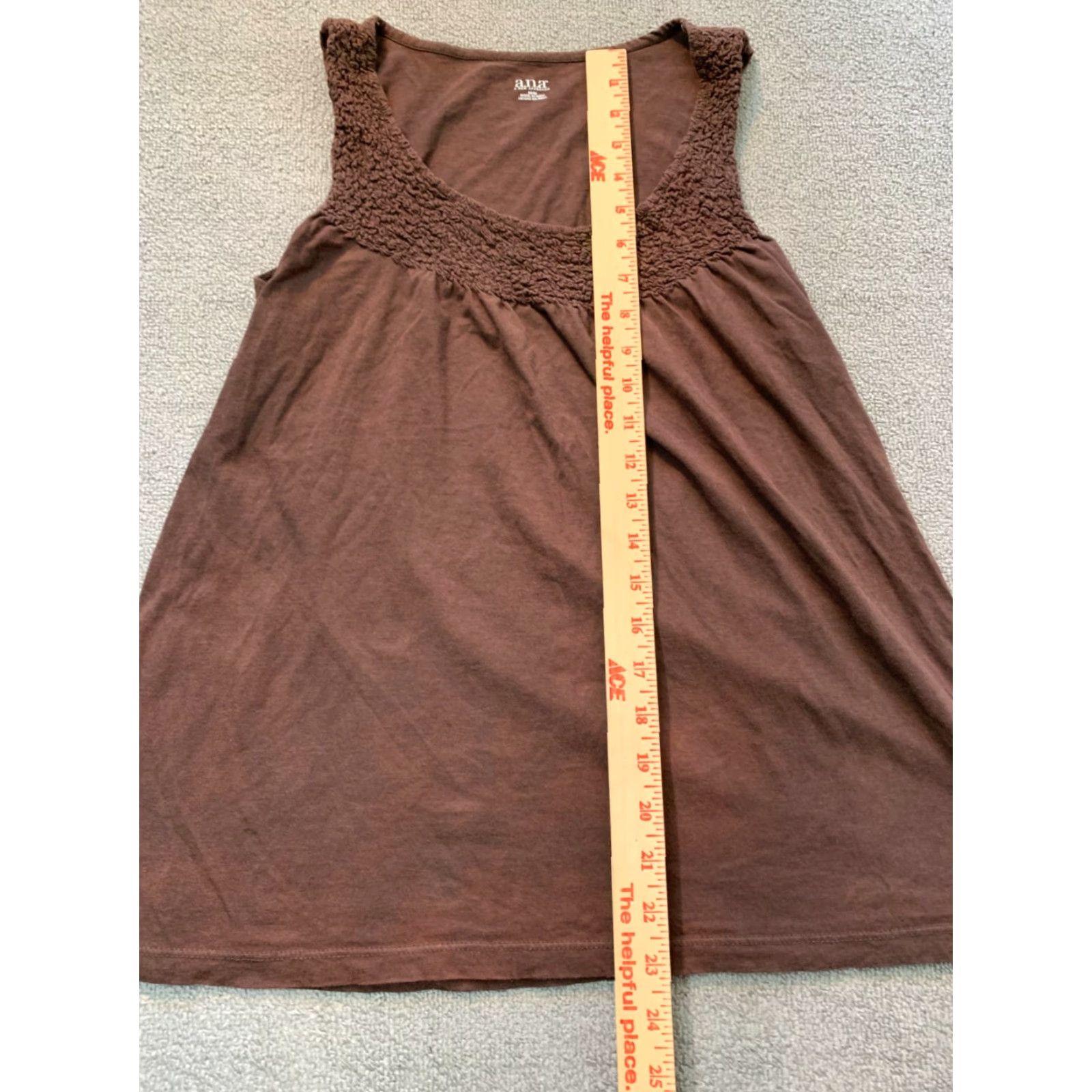 Vintage ANA Sleeveless Top Womens Size Medium M Brown Blouse Women Sleeveless Collarless All Seasons Business Regular Fit Shirt Size M / US 6-8 / IT 42-44 - 5 Thumbnail