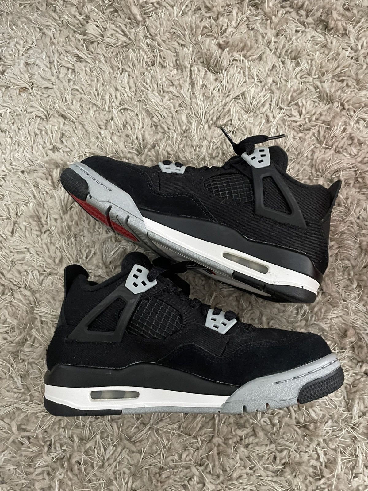 Jordan Brand Jordan 4 Black Canvas Size US 5 / EU 37 - 3 Thumbnail