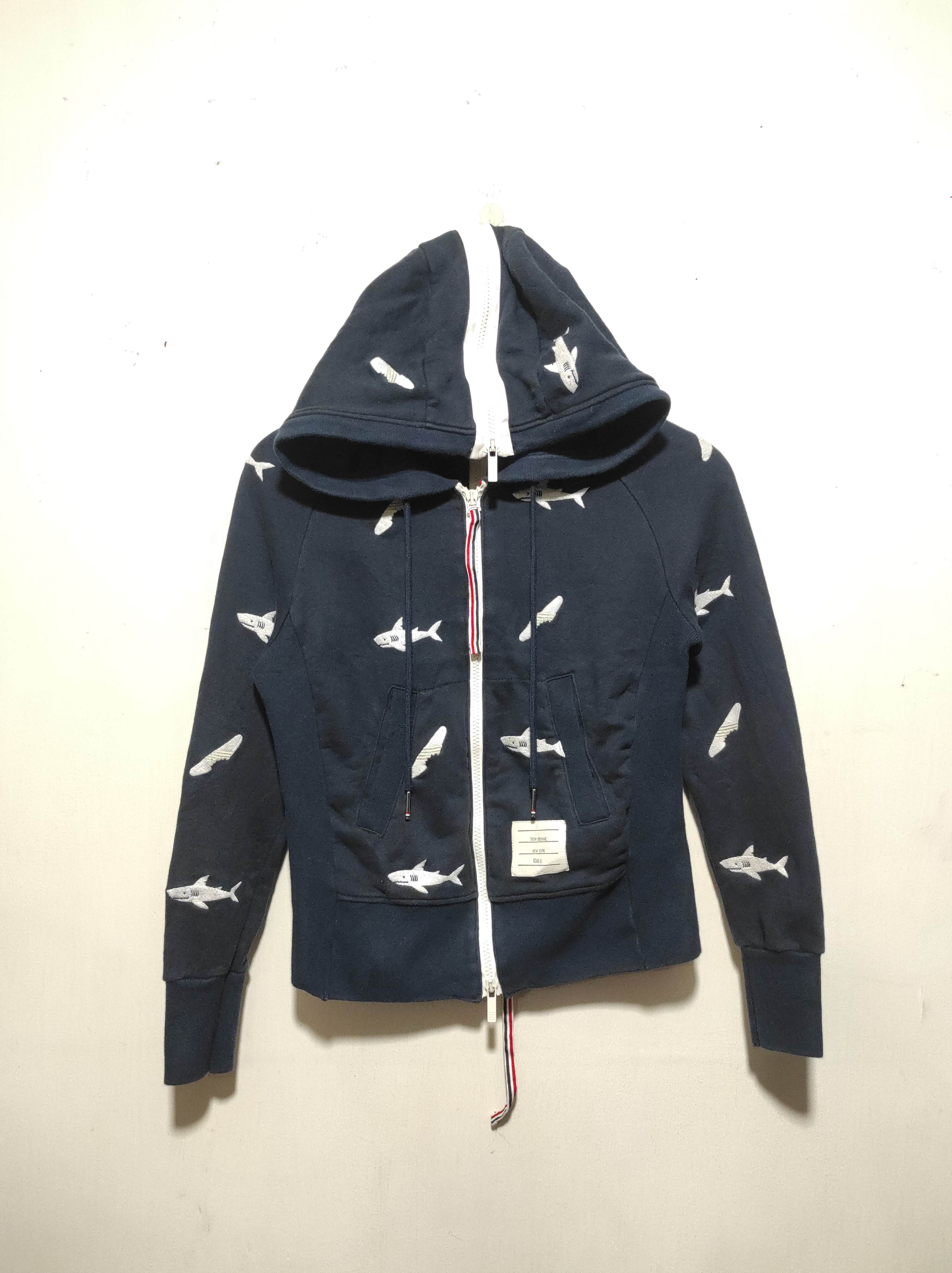 Thom Browne Thom Browne Shark and Surfboard Embroidered Navy Hoodie Size US XS / EU 42 / 0 - 3 Thumbnail