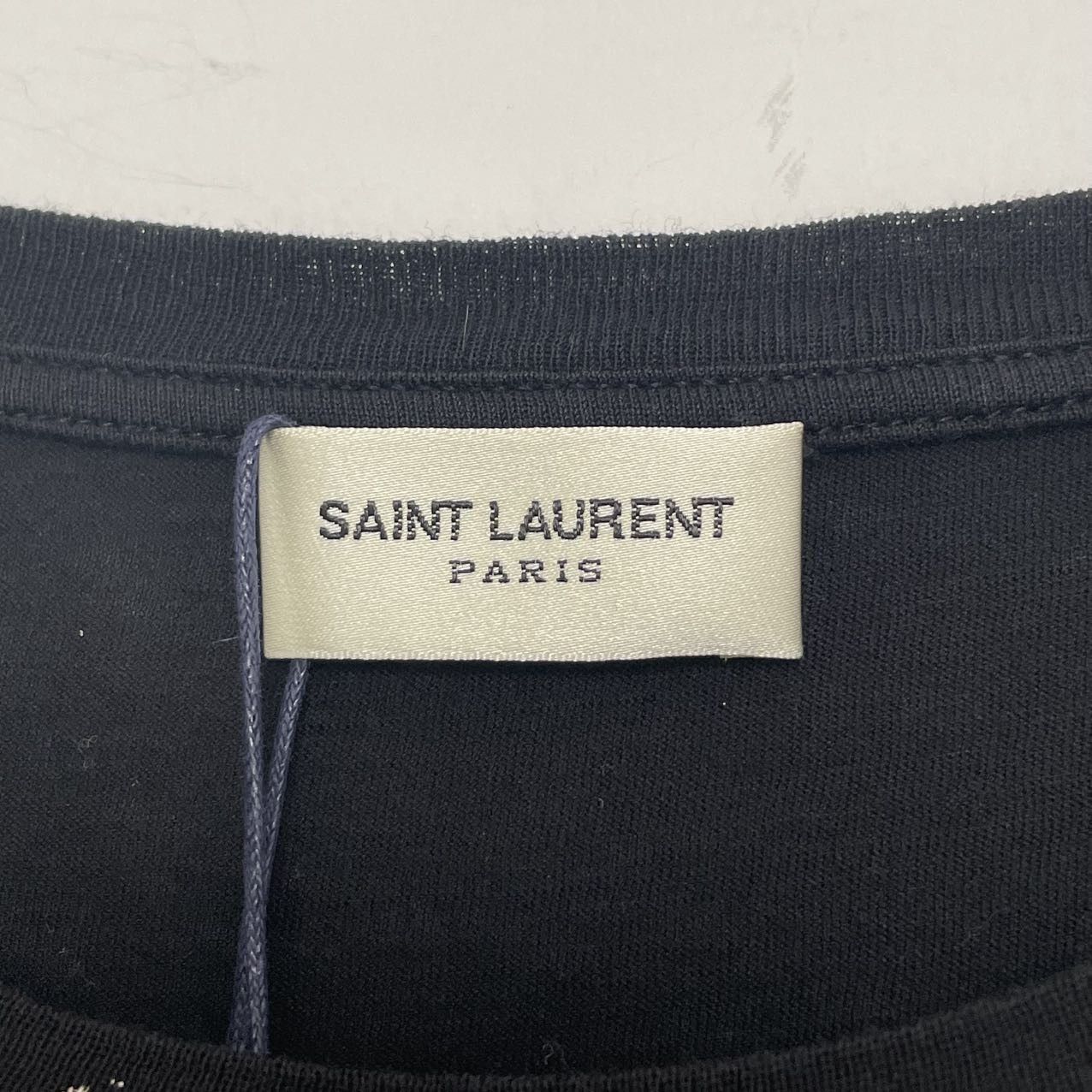 Saint Laurent Paris Saint Laurent SLP Black Logo Short Sleeve T-Shir K26WX Size US L / EU 52-54 / 3 - 5 Thumbnail
