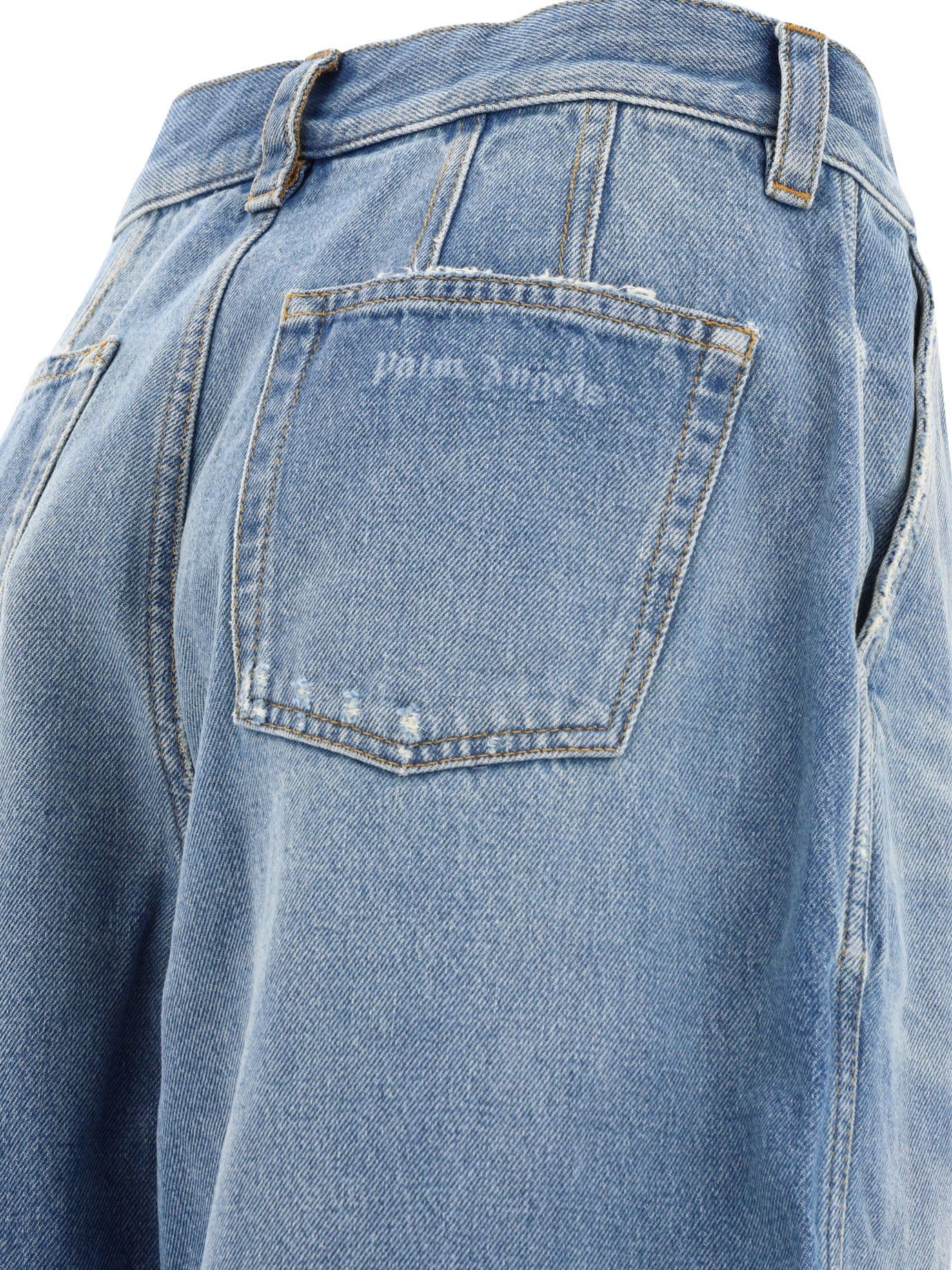 Palm Angels o1s22i1n0824 Wide Leg Jeans in Blue Size 27" / US 4 / IT 40 - 4 Thumbnail