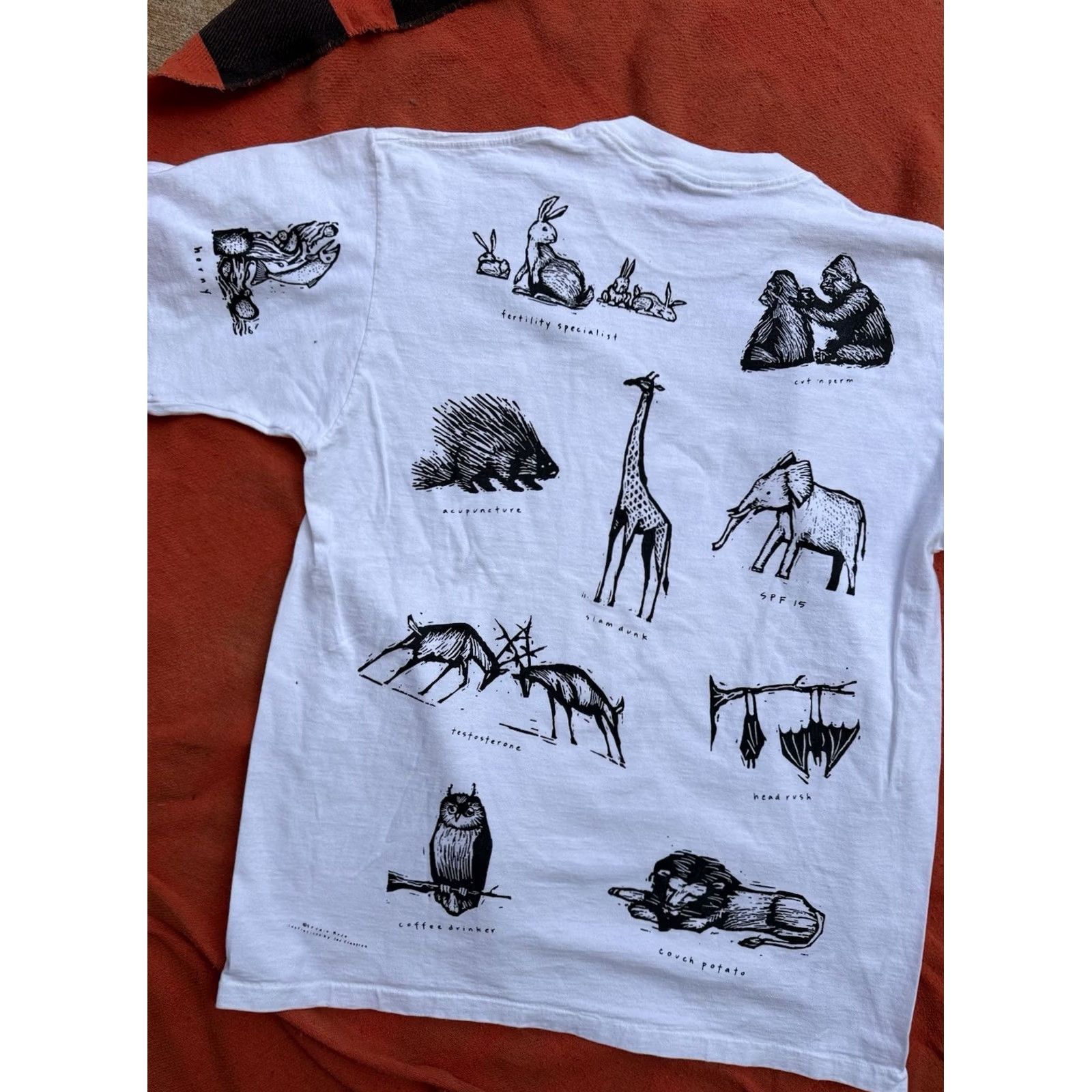 Vintage VINTAGE Your Head Goes Here T-Shirt Men XL White 90s Animal Humor Graphic Print Short Sleeve Crew Neck Cotton USA Made Size US XL / EU 56 / 4 - 8 Thumbnail