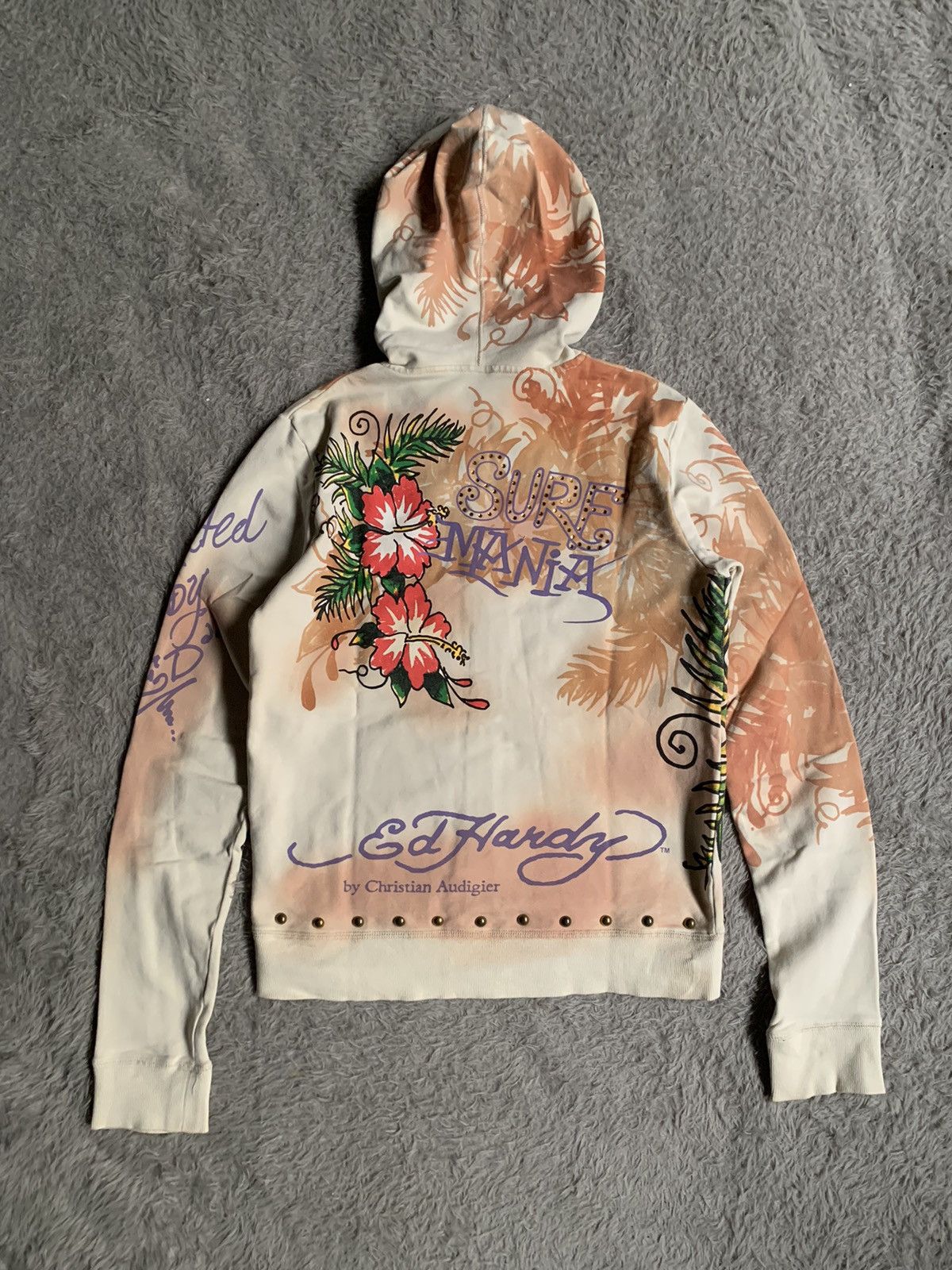 Ed Hardy Y2k Ed hardy by Christian Audigier Surf Crazy Zip Hoodie Size L / US 10 / IT 46 - 10 Thumbnail