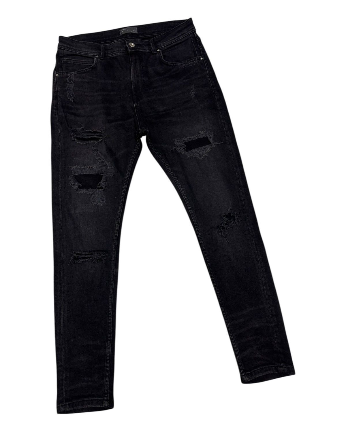 Zara 🔥ZARA DISTRESSED DENIM JEANS Size US 31 - 3 Thumbnail