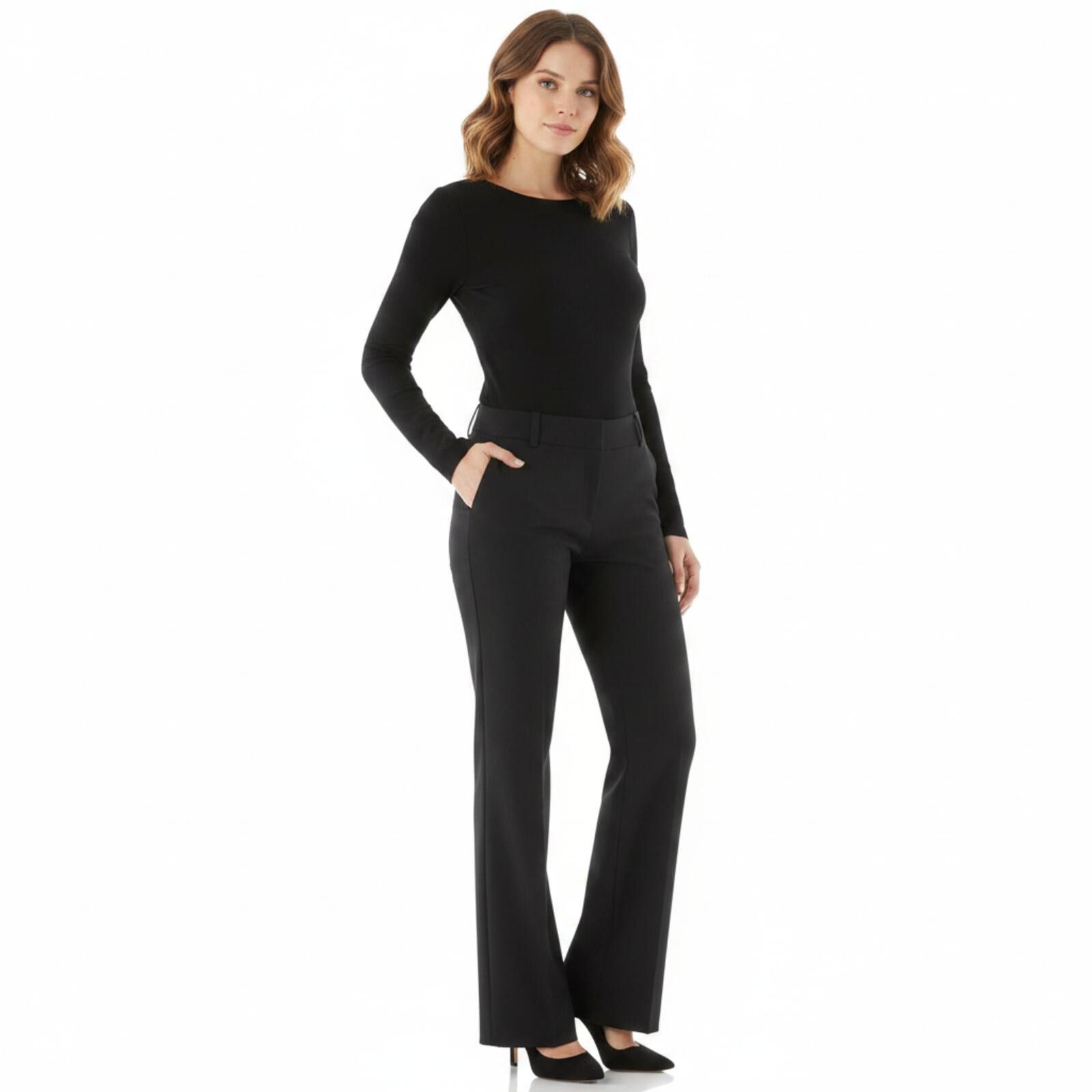 Other KASPER Slacks Separates 10P Black Straight Leg Professional Size 32" / US 10 / IT 46 - 1 Thumbnail