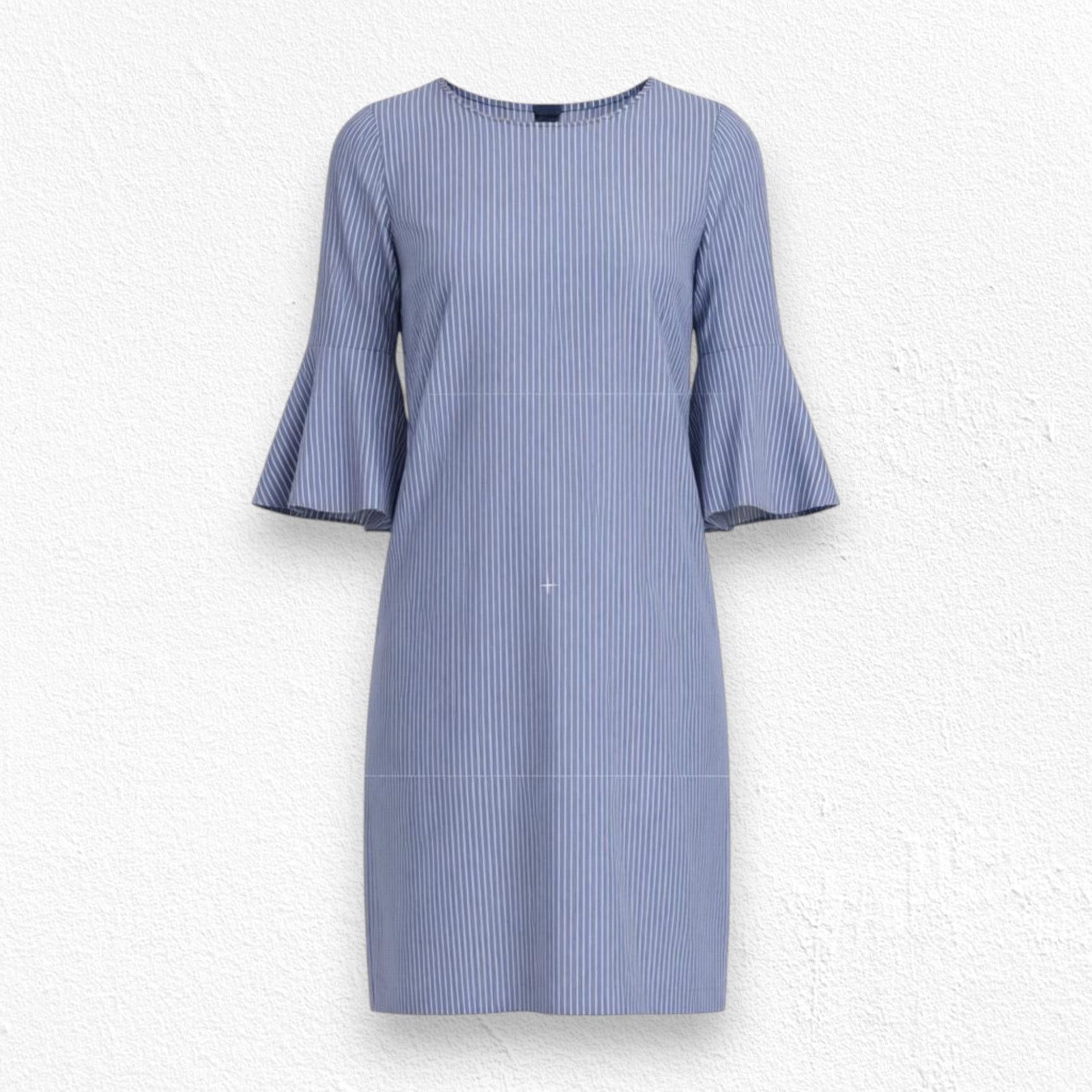 J.Crew J Crew Chambray Blue Striped Bell Sleeve Dress Size 2 Size XS / US 0-2 / IT 36-38 - 1 Thumbnail
