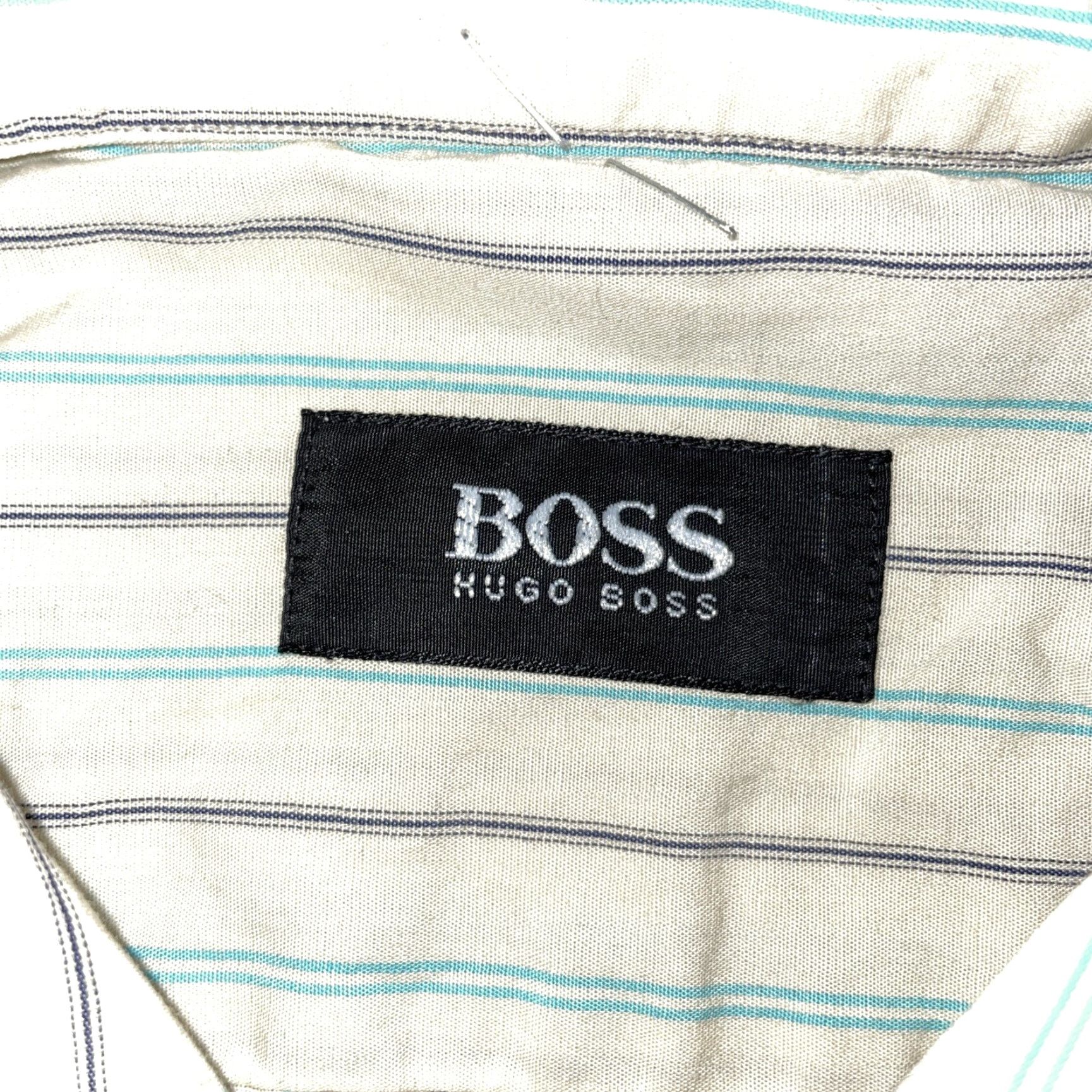 Hugo Boss HUGO BOSS White Striped Shirt Mens L Button-Up Long Sleeve Regular Size L, White, Mens, Striped, Button-Up Shirt, Pre-owned Size US L / EU 52-54 / 3 - 3 Thumbnail