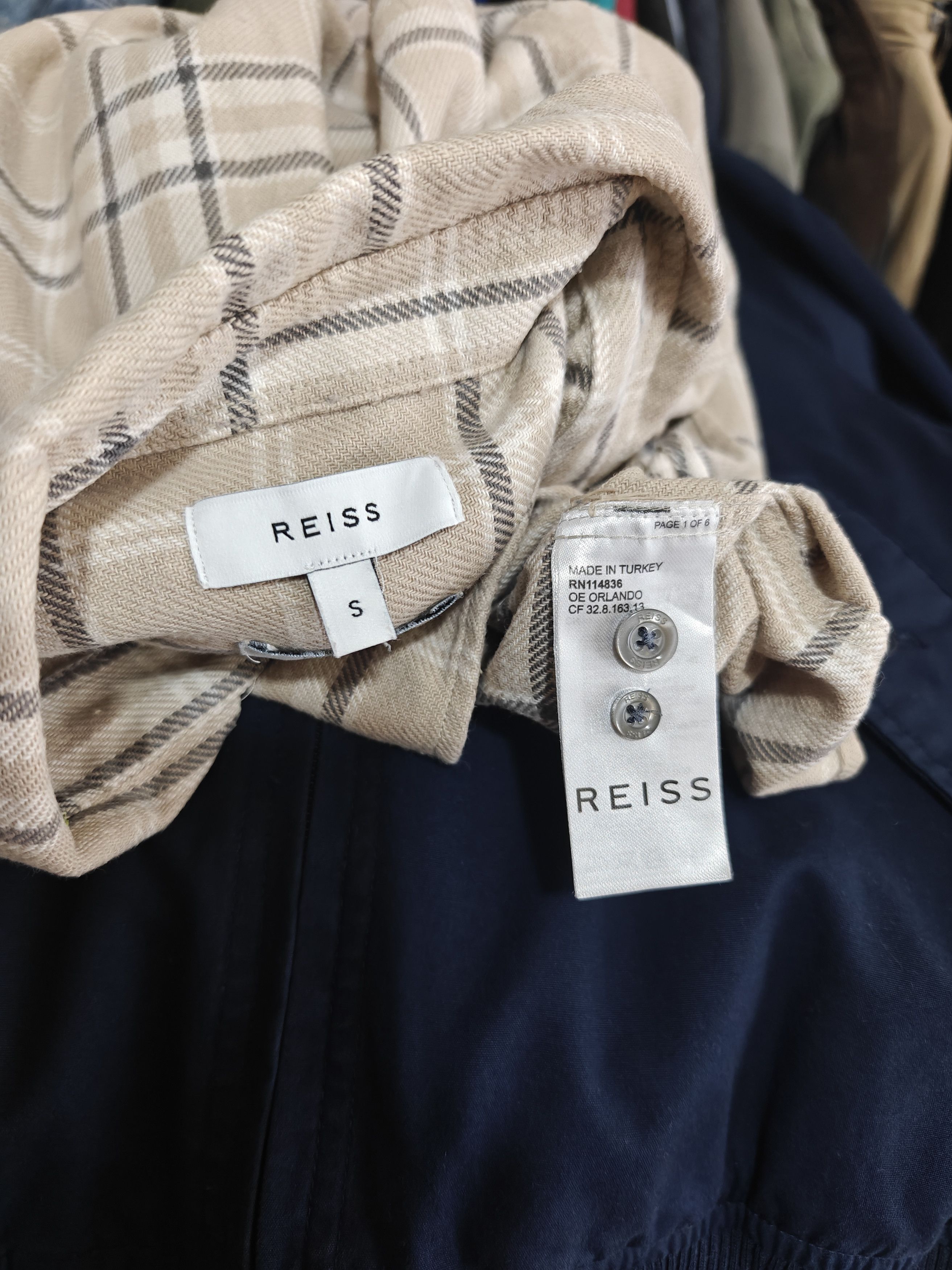Reiss Reiss Cotton Shirt Check Beige size S Size US S / EU 44-46 / 1 - 8 Thumbnail