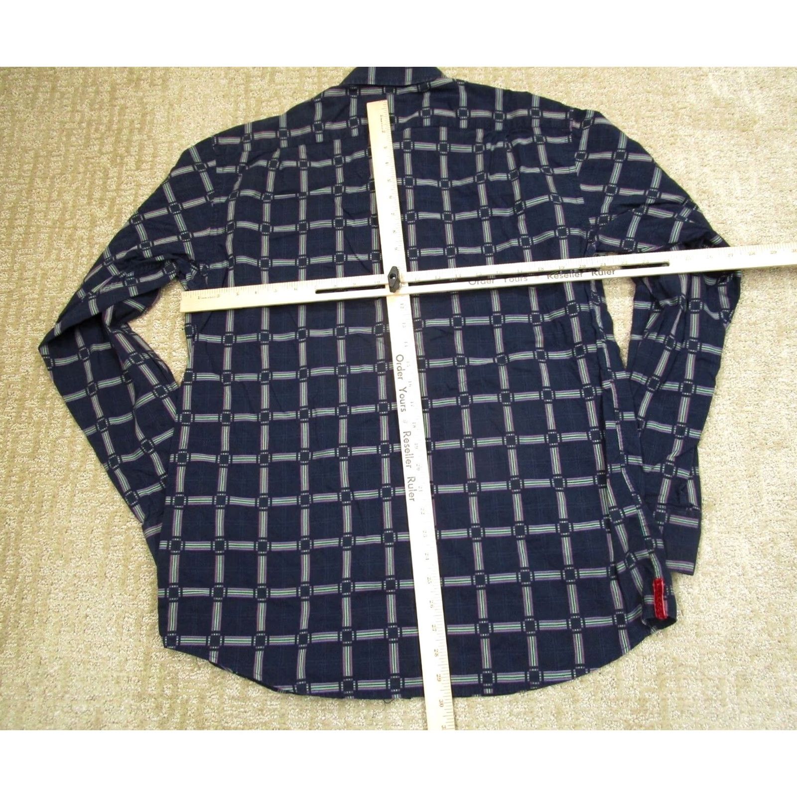 Vintage Visconti Black Button-Up Shirt Men XL Blue Grid Check Long Sleeve Button Down Size US XL / EU 56 / 4 - 4 Thumbnail