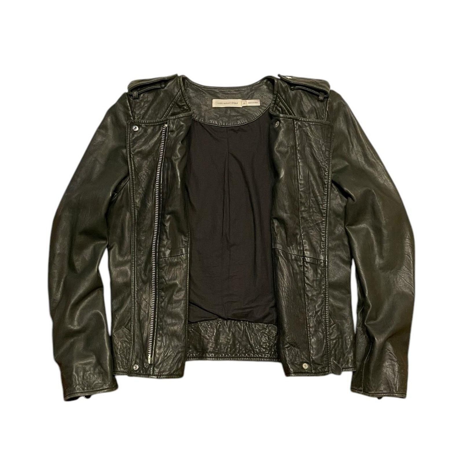 Isabel Marant Etoile ISABEL MARANT ÉTOILE Kady lambskin Leather moto Jacket Size M / US 6-8 / IT 42-44 - 2 Thumbnail