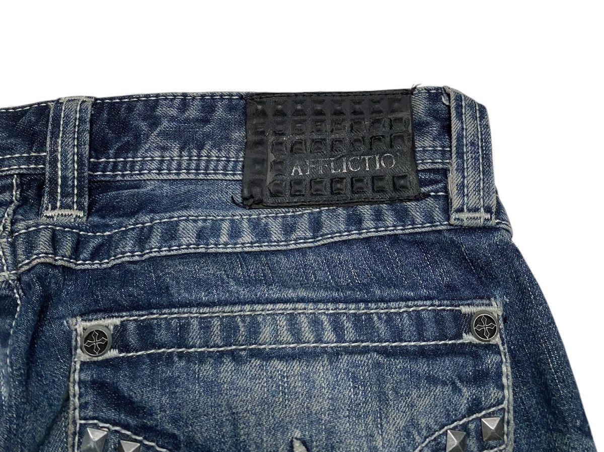 Affliction × If Six Was Nine Rare Vintage Afeliction Black Preminum Flared Jeans 2000s Size US 34 / EU 50 - 9 Thumbnail