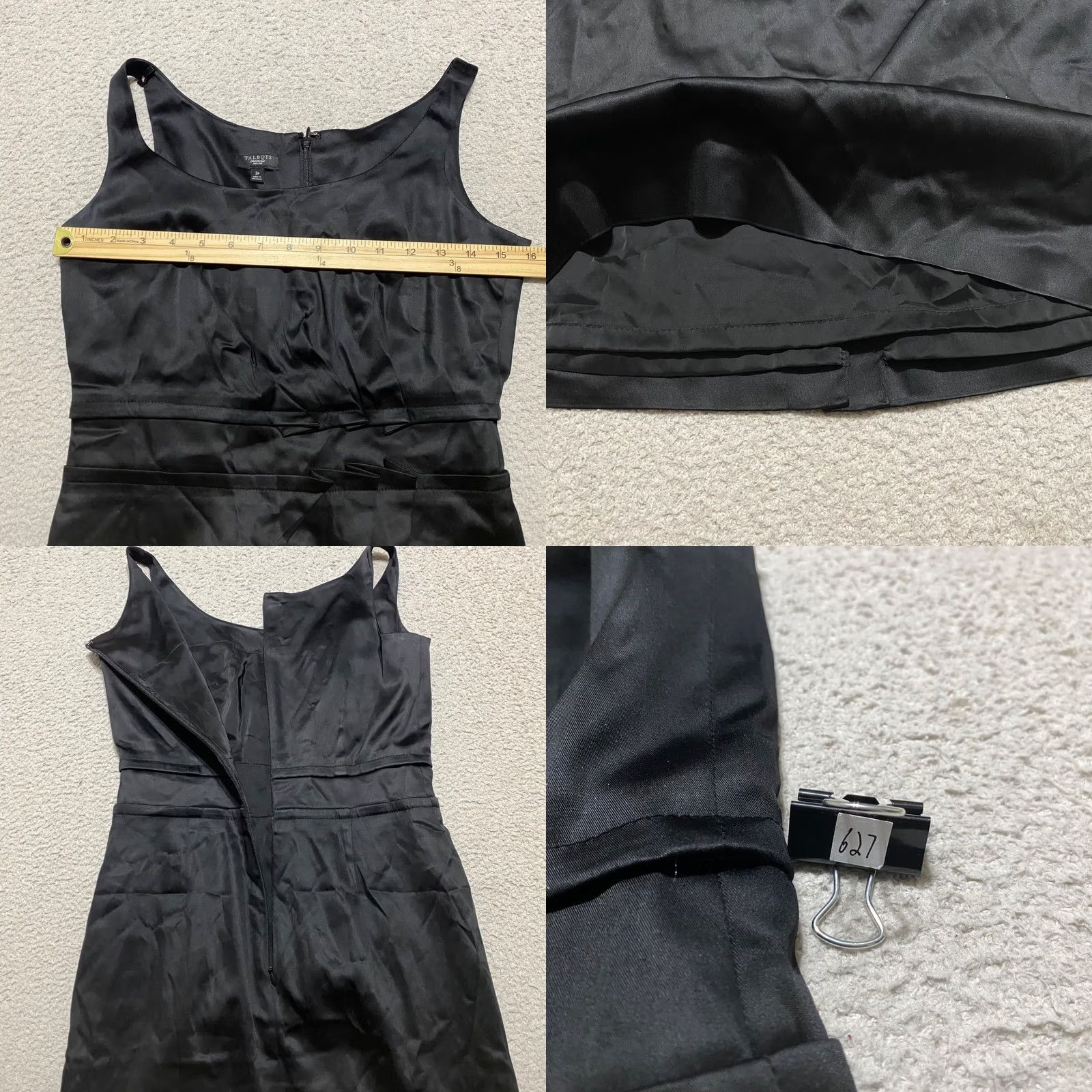 Talbots Talbots Womens 2P Dress Black Sheath Sleeveless Lined Round Neck Petites Size XS / US 0-2 / IT 36-38 - 8 Thumbnail