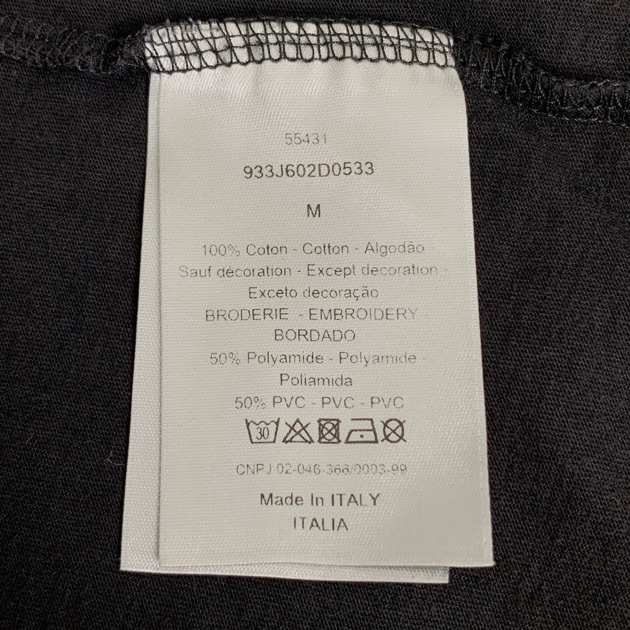 Dior Dior Black Logo Cotton Crewneck Tee (Size M) Size US M / EU 48-50 / 2 - 3 Thumbnail