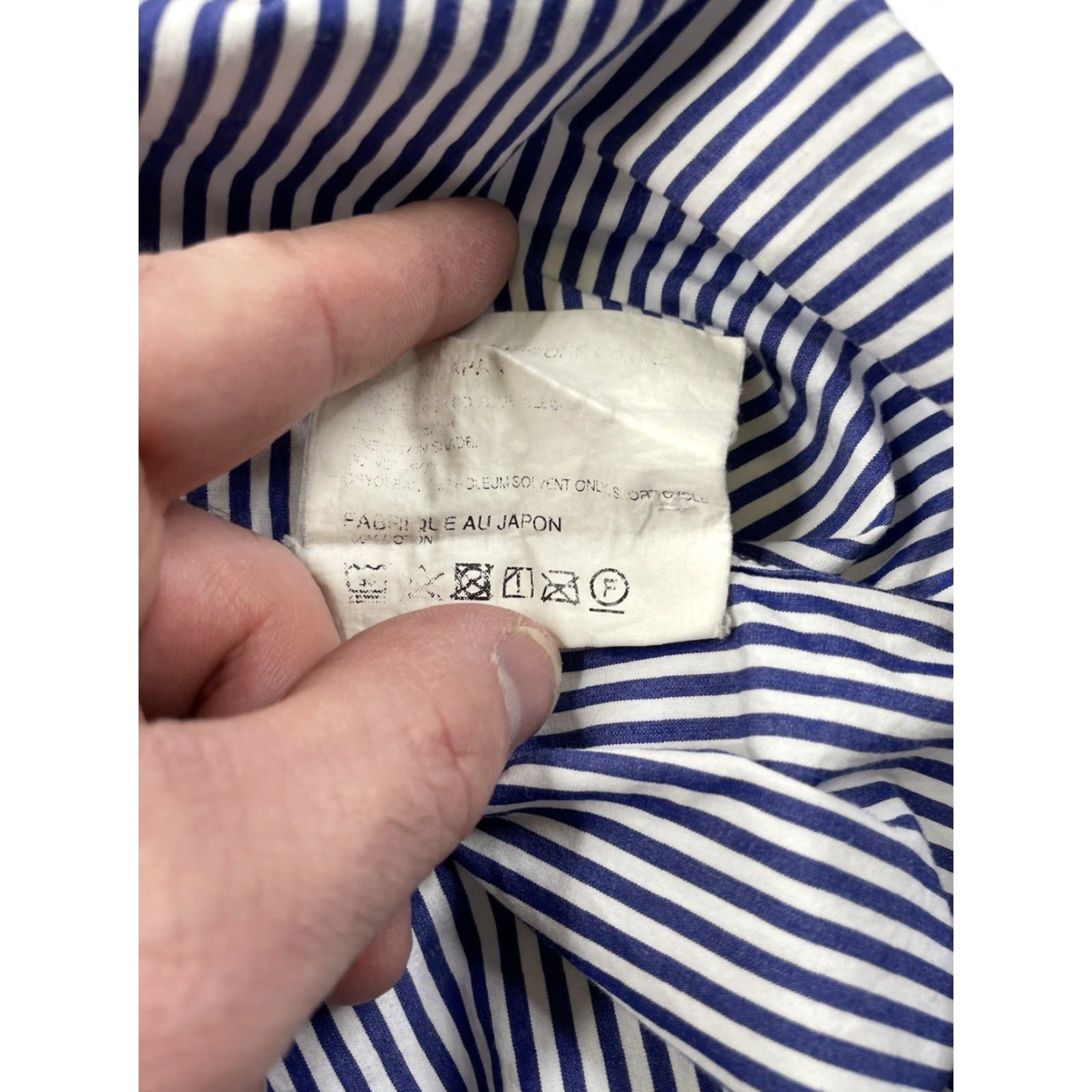 Comme des Garcons Girl Comme Des Garcons Shirt Men S Small Stripe Blue White Button Down Long Sleeve Mens Blue Stripe Shirt Blue White S Size US S / EU 44-46 / 1 - 8 Thumbnail