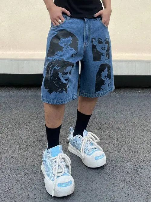 Japanese Brand × Vintage Graphic Y2k Shorts Jorts Denim Size US 32 / EU 48 - 3 Thumbnail