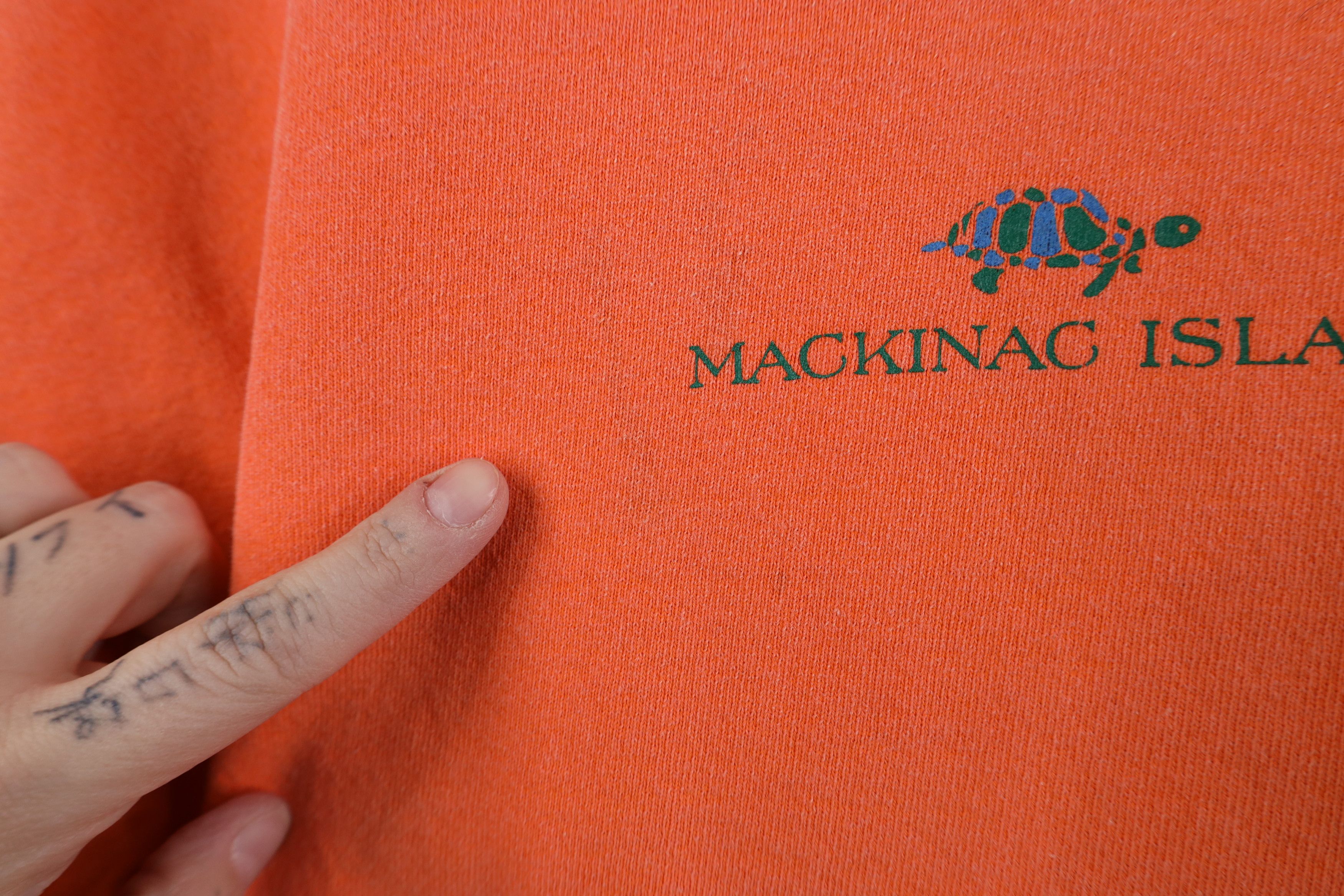 Vintage Vintage 90s Stonewash Pigment Dye Mackinac Turtle Sweatshirt Size XXL / US 16-18 / IT 52-54 - 5 Thumbnail