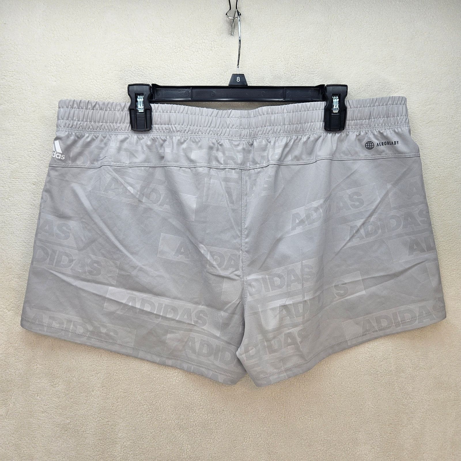 Adidas ADIDAS WOMEN'S XL TRAINING PACER DEBOSS SHORTS GREY NWT Size 37" - 4 Thumbnail