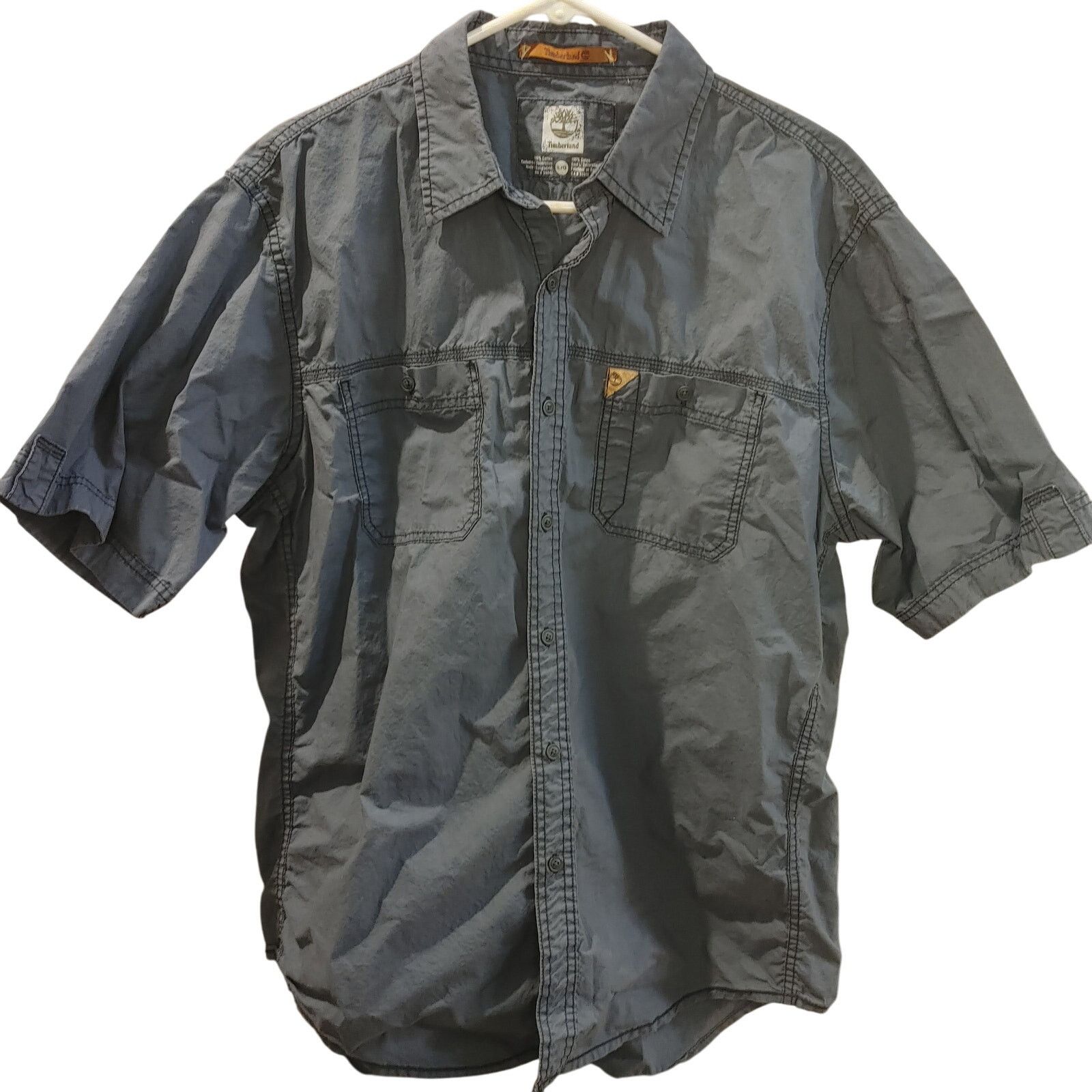 Timberland Timberland Men LG Dark Grey Denim Short Sleeve Polo Size US L / EU 52-54 / 3 - 1 Thumbnail