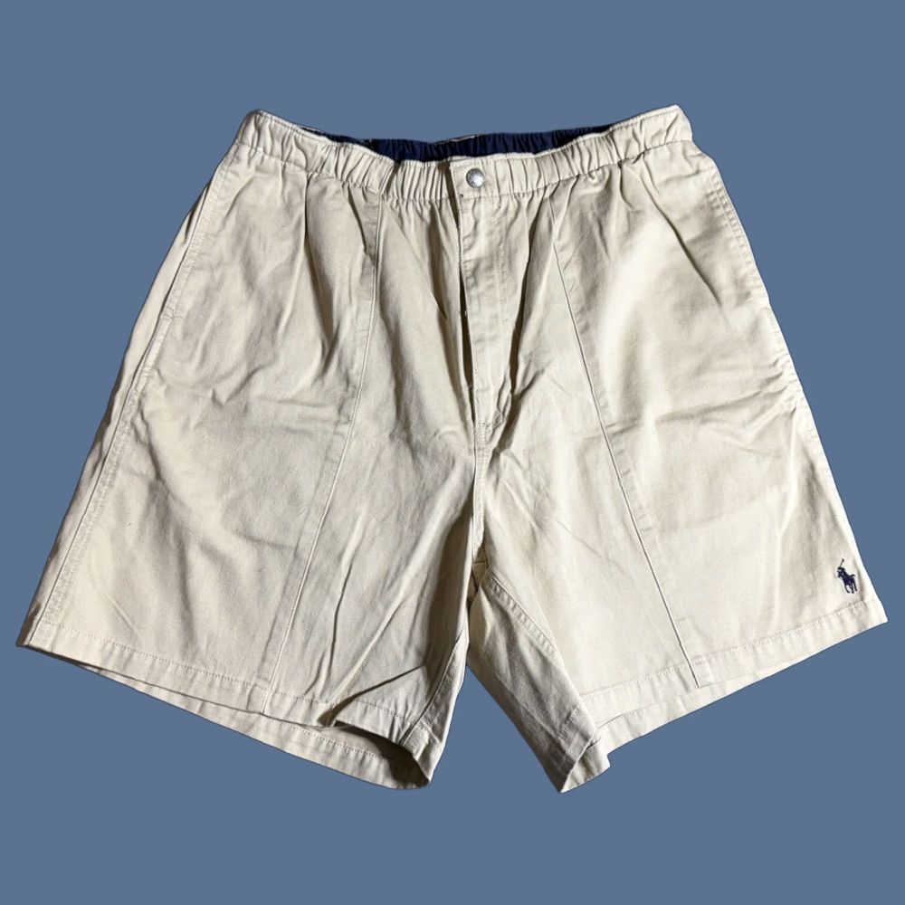 Polo Ralph Lauren VINTAGE 90s/Y2K Polo Ralph Lauren Shorts Khaki Beige Drawstring Pull On Mens L Chino Polo Ralph Lauren Size 36" / US 14 / IT 50 - 1 Thumbnail