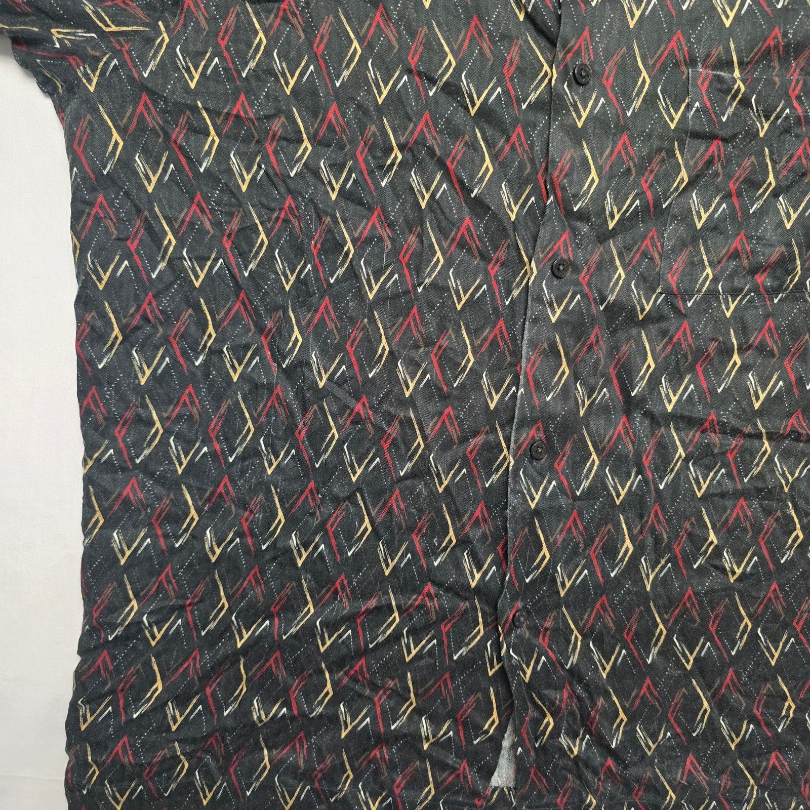 Vintage Crazy Horse Button Up Mens Large Hawaiian Geometric Shirt Size US L / EU 52-54 / 3 - 3 Thumbnail