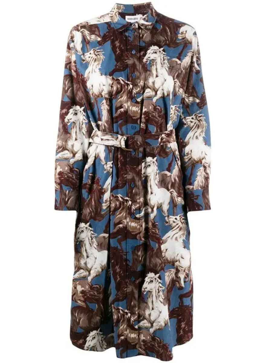Kenzo KENZO Women's Chevaux Horse Cowboy Denim Tunc Dress Size M / US 6-8 / IT 42-44 - 2 Thumbnail