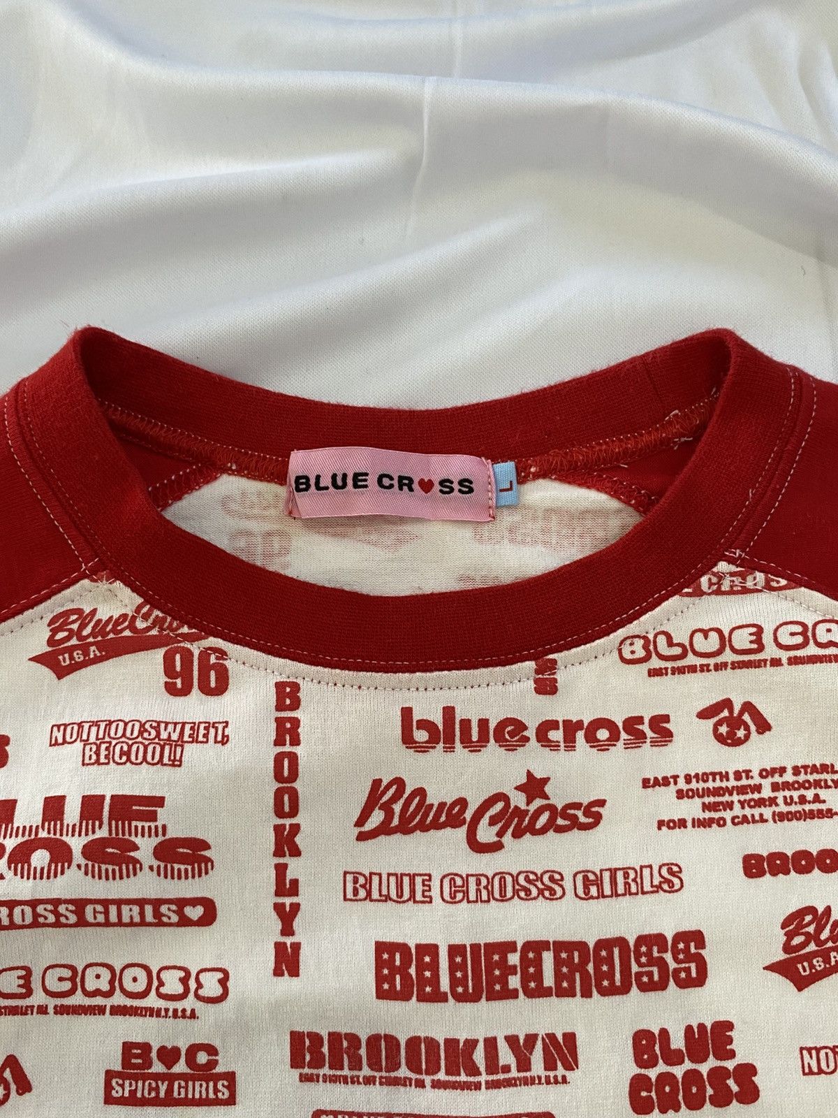 Japanese Brand Hysteric glamour blue cross short sleeve raglan t-shirt Size L / US 10 / IT 46 - 5 Thumbnail