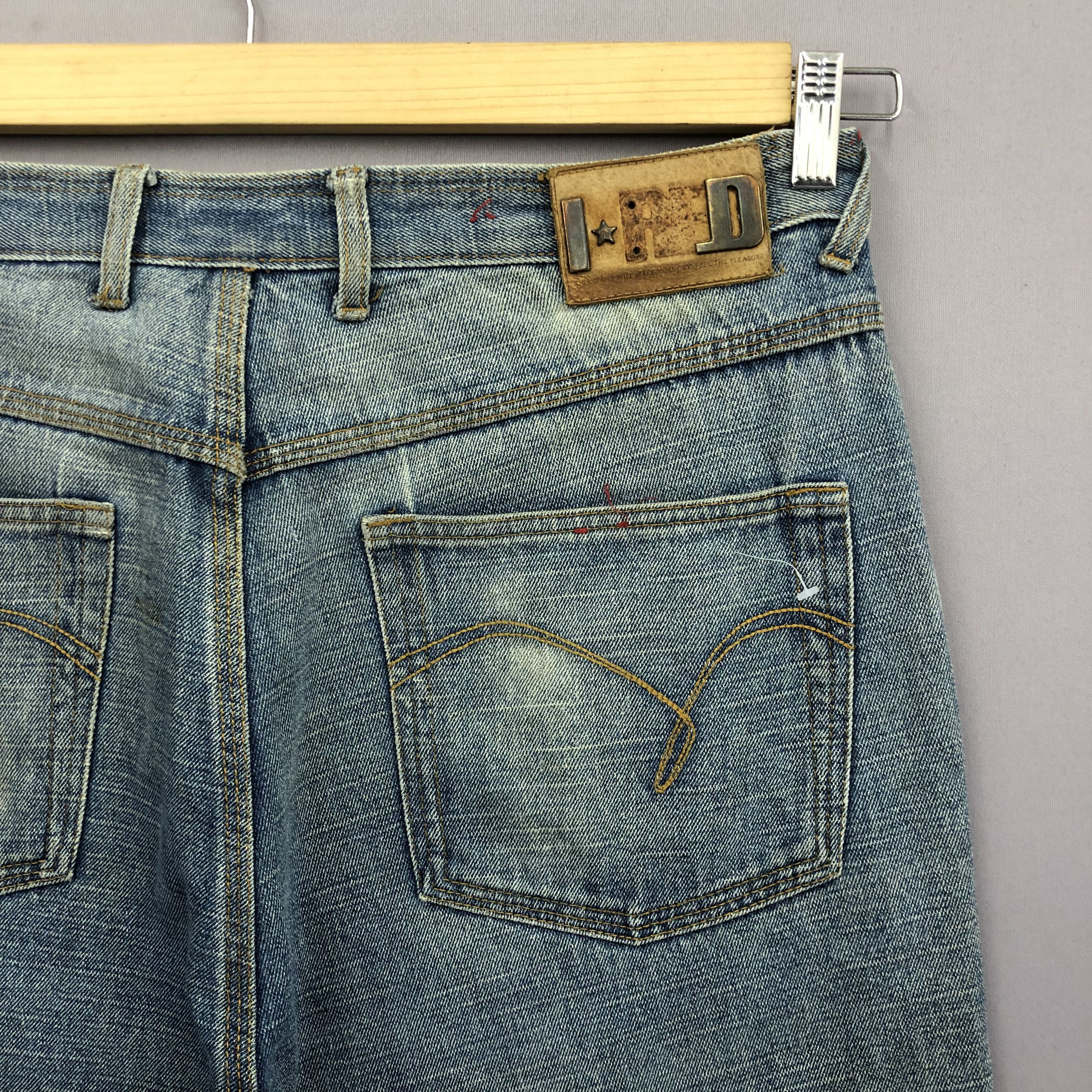 Japanese Brand Crazy Y2K Indigo Red Baggy Jeans Skater JNCO Faded Denim Size US 35 - 5 Thumbnail