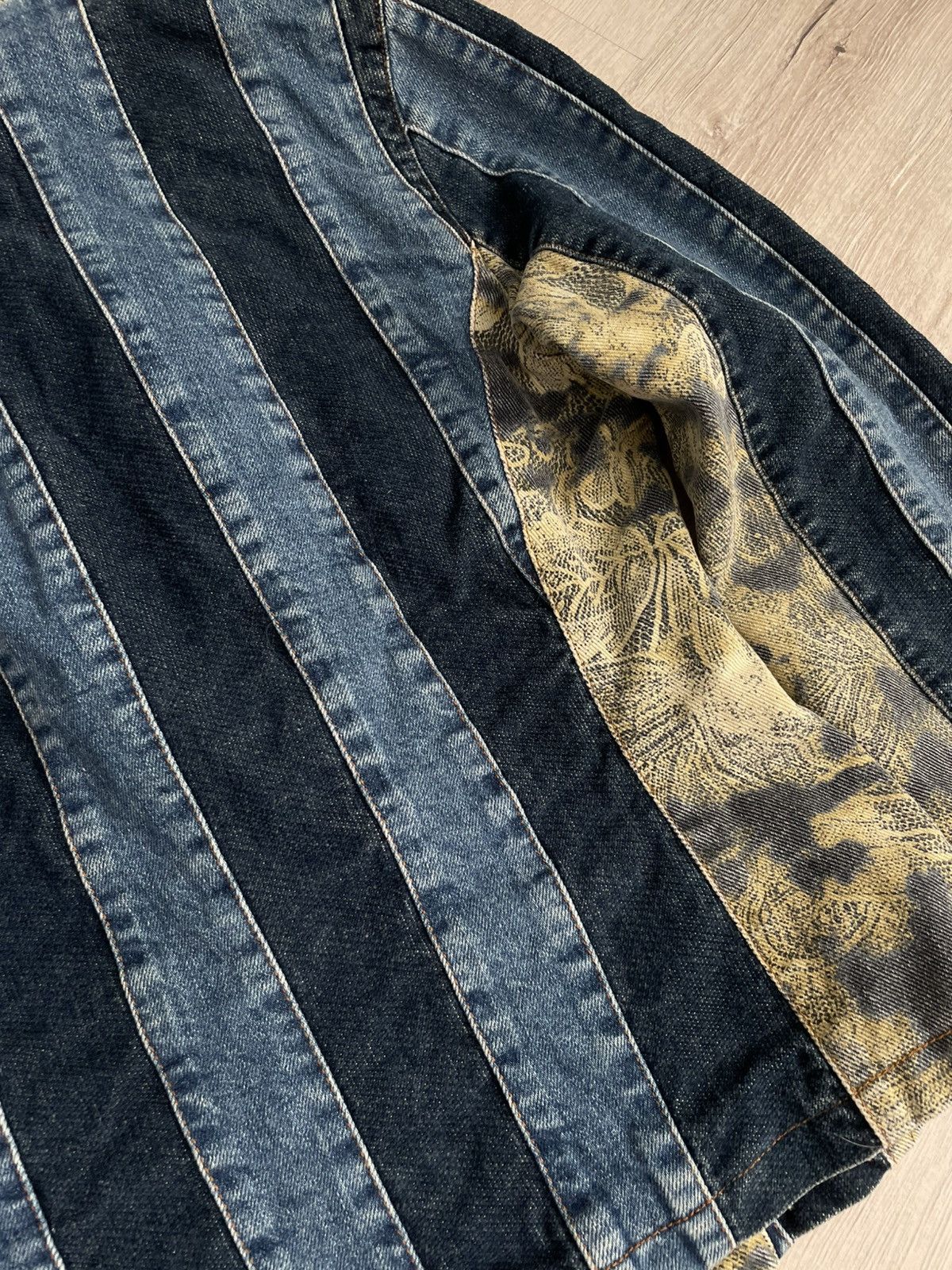 Designer × Voyage Crazy Cyber Y2k Denim Jacket Voyage Passion Faux Fur Blazer Size M / US 6-8 / IT 42-44 - 14 Thumbnail