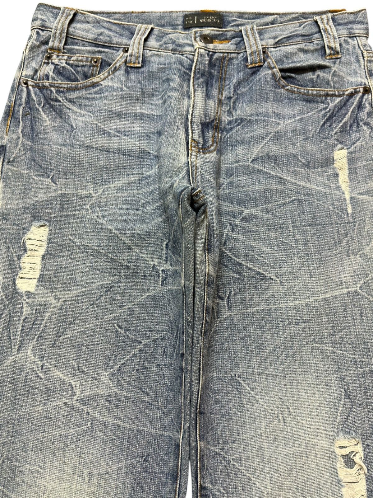 Le Grande Bleu (L.G.B.) Vintage Japanese Brand Honeycomb Faded Distressed Denim Size US 31 - 2 Thumbnail