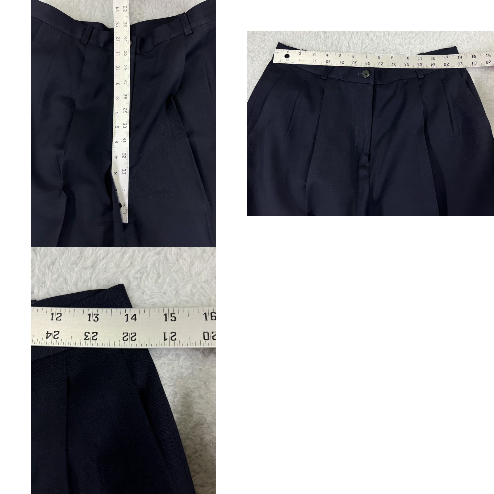 Vintage VINTAGE String Bean Dress Pants Womens 9 Blue Polyester Blend Pleated Twill High Rise Straight Regular Zipper Size 30" / US 8 / IT 44 - 9 Thumbnail