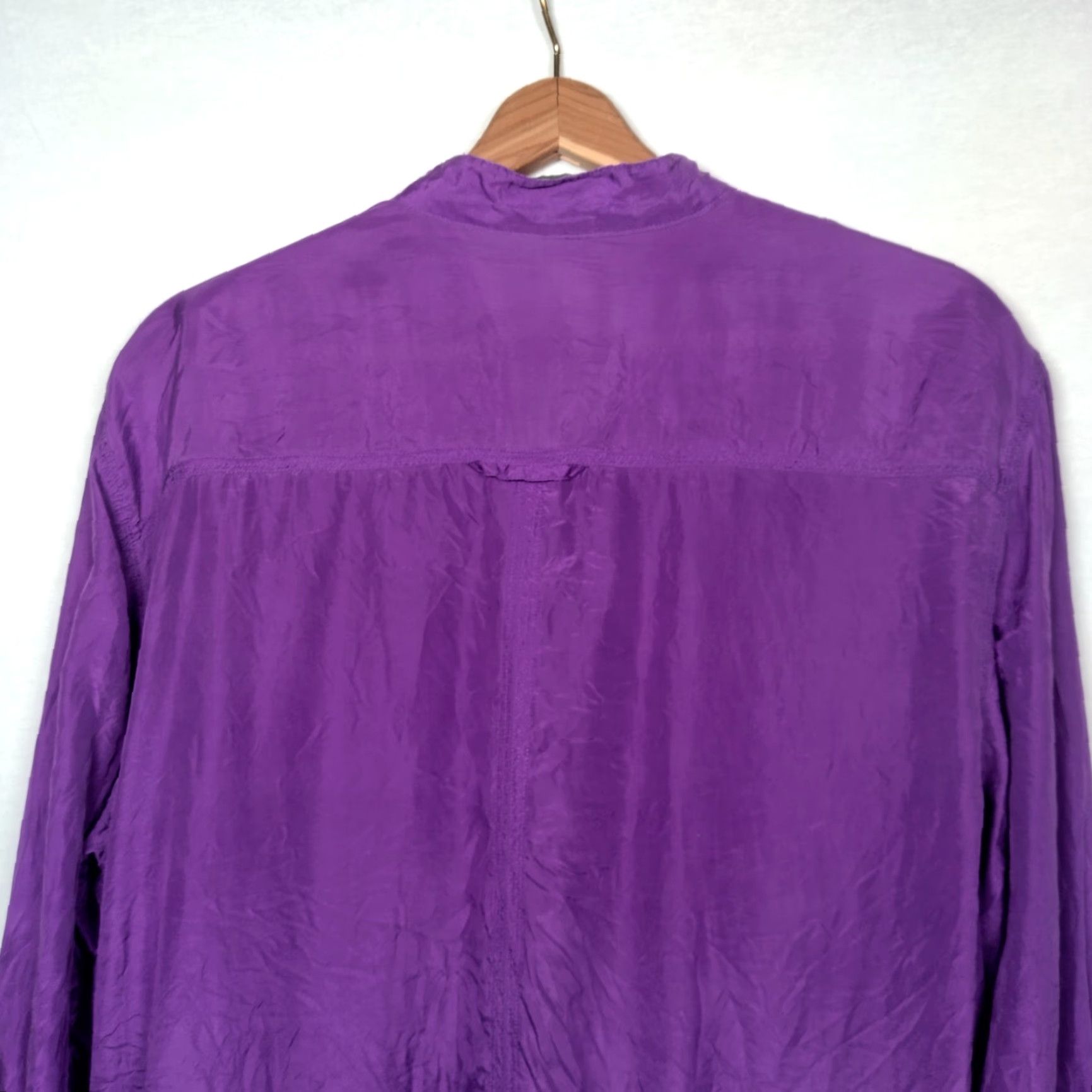 Etro VINTAGE Kikomomo Silk Blouse Long Sleeve Button Up Purple L Women 1990s Retro 90s Casual Pattern Solid Size L / US 10 / IT 46 - 3 Thumbnail