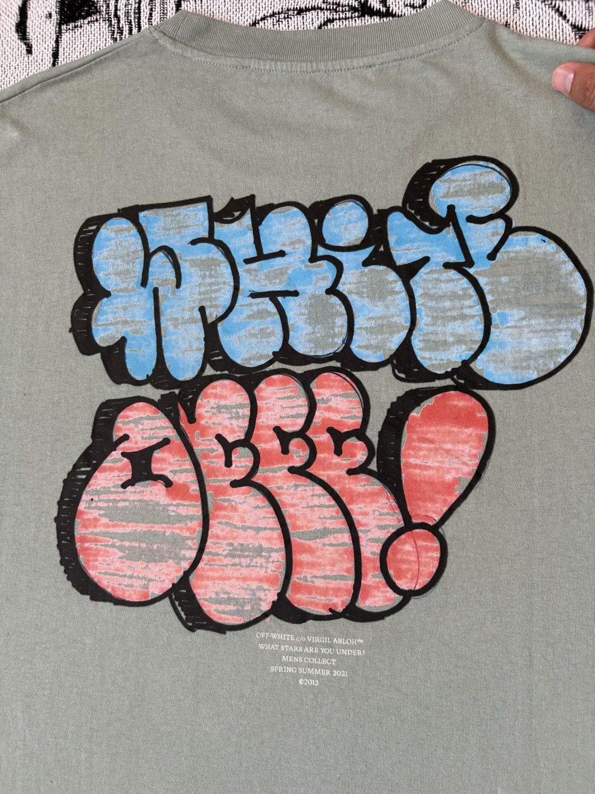 Off-White WHITE OFFF! GRAFFITI OVERSIZED S/S JADEITE Size US L / EU 52-54 / 3 - 5 Thumbnail