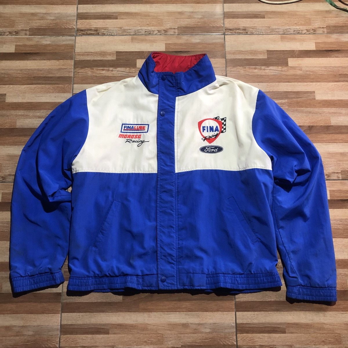 Ford × Vintage Vintage 80' Fina Racing Ford Nascar Jacket Size US XL / EU 56 / 4 - 1 Thumbnail