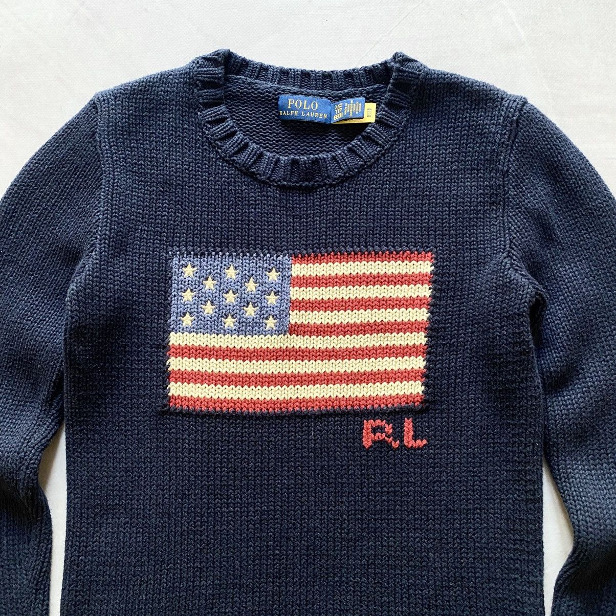 Polo Ralph Lauren Vintage Polo Ralph Lauren USA Flag Big Logo RRL Sweater Y2K Size XXS / US 00 / IT 34 - 2 Thumbnail