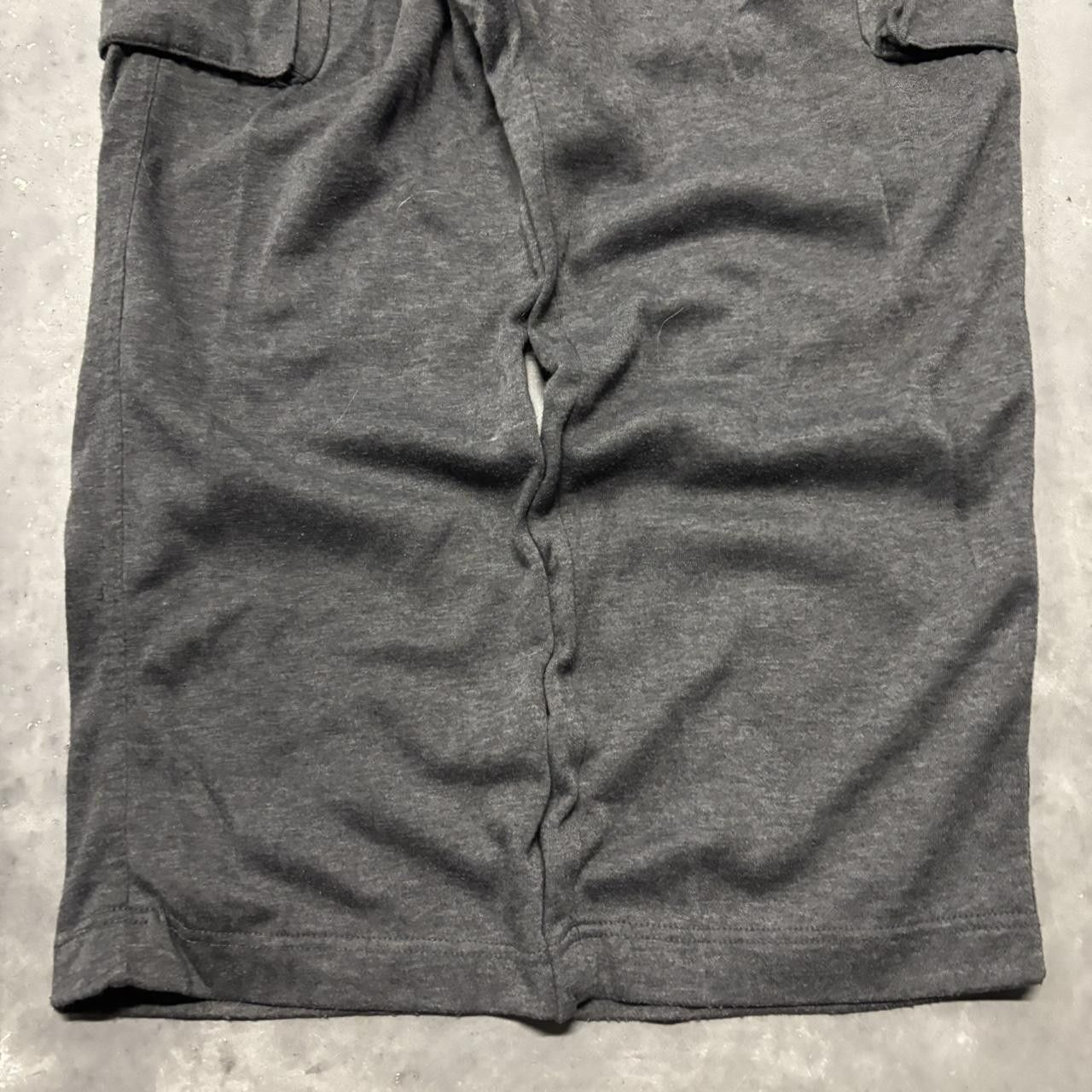 Japanese Brand × Vintage Crazy Vintage 90s Baggy Dark Grey Streetwear Skater Style Wide Leg Cargo Sweatpants! Size US 38 / EU 54 - 5 Thumbnail