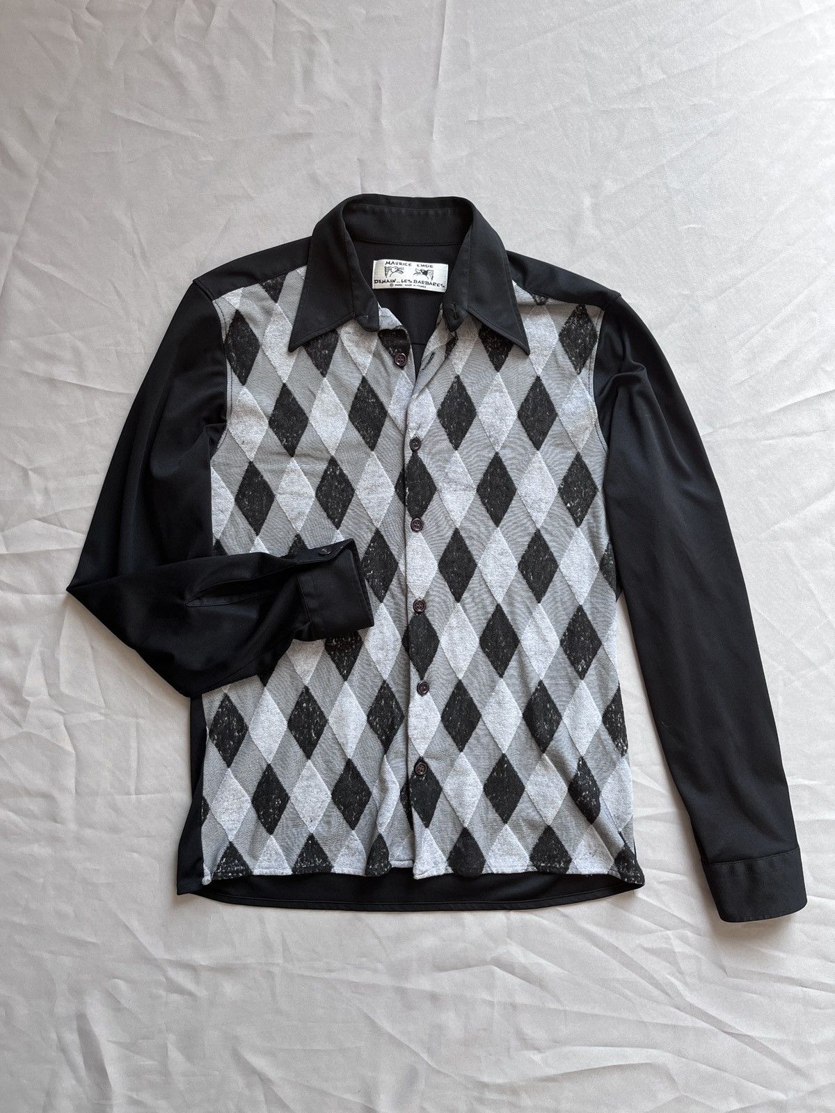 Designer × Vintage Maurice Emde Vintage Rhombus Diamond Pattern Stretch Shirt Size US L / EU 52-54 / 3 - 2 Thumbnail