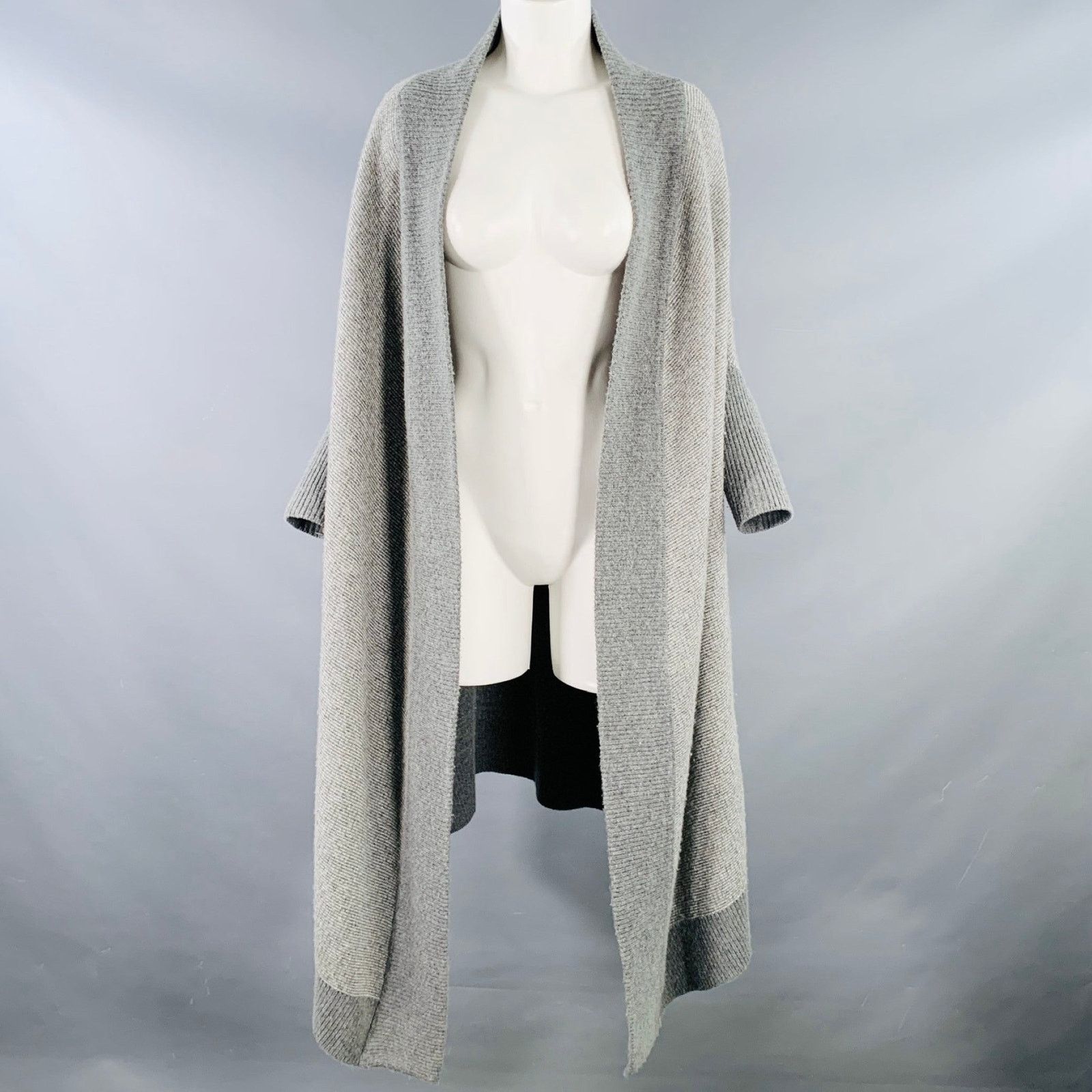 Other Grey Knit Shawl Collar Short Sleeve Open Front Cardigan Size M / US 6-8 / IT 42-44 - 1 Thumbnail