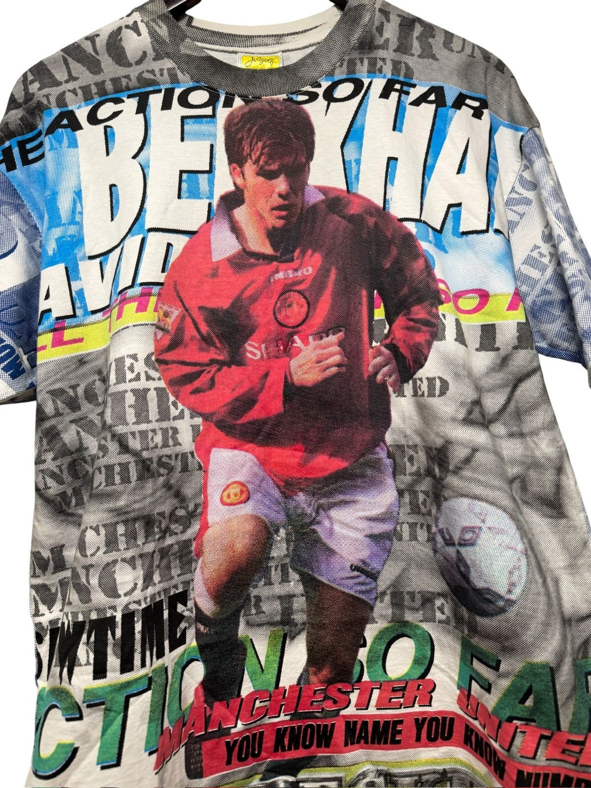 Vintage Vintage 90s David Beckham Man U AOP T Shirt Size L Size US L / EU 52-54 / 3 - 3 Thumbnail