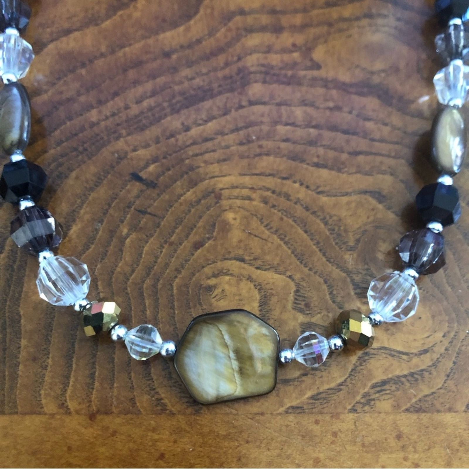 Handmade Handcrafted repurpose tiger eye beaded necklace Size ONE SIZE - 3 Thumbnail