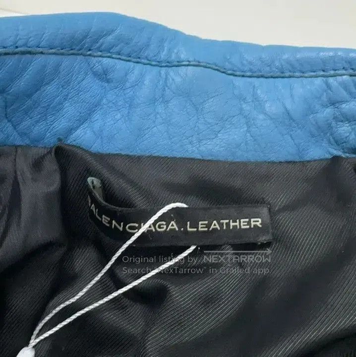 Balenciaga Balenciaga Blue Biker Leather Jacket for Unisex. Size US M / EU 48-50 / 2 - 2 Thumbnail